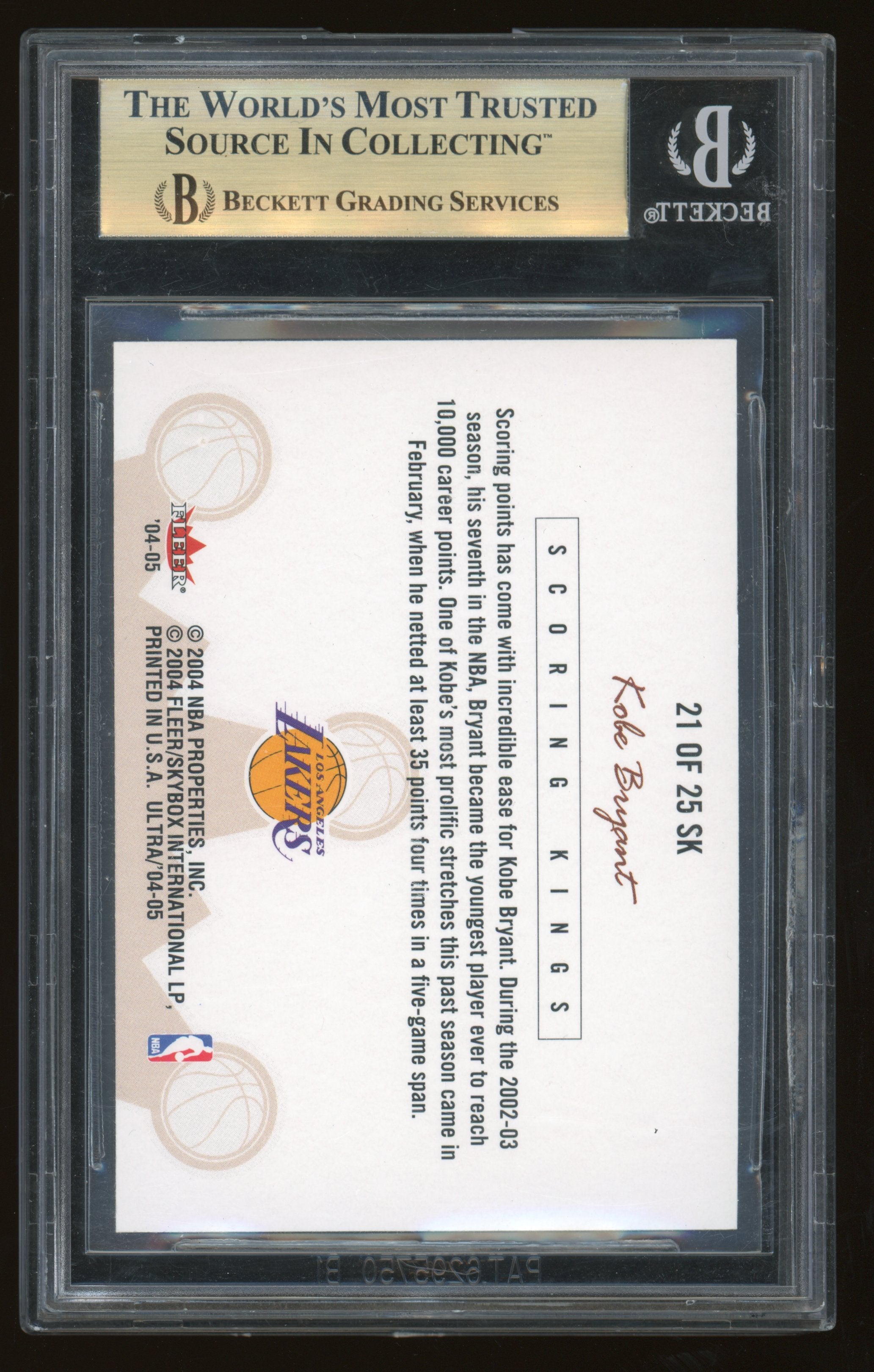2004 Ultra Scoring Kings Kobe Bryant #21 BGS 9.5