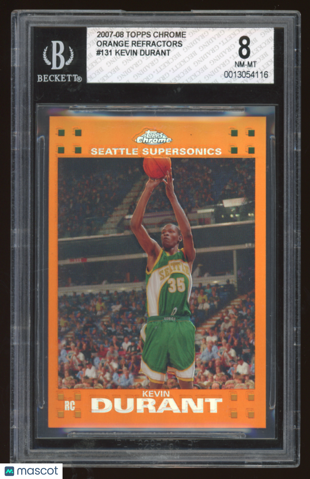 2007 Topps Chrome Refractors Orange Kevin Durant #131 BGS 8