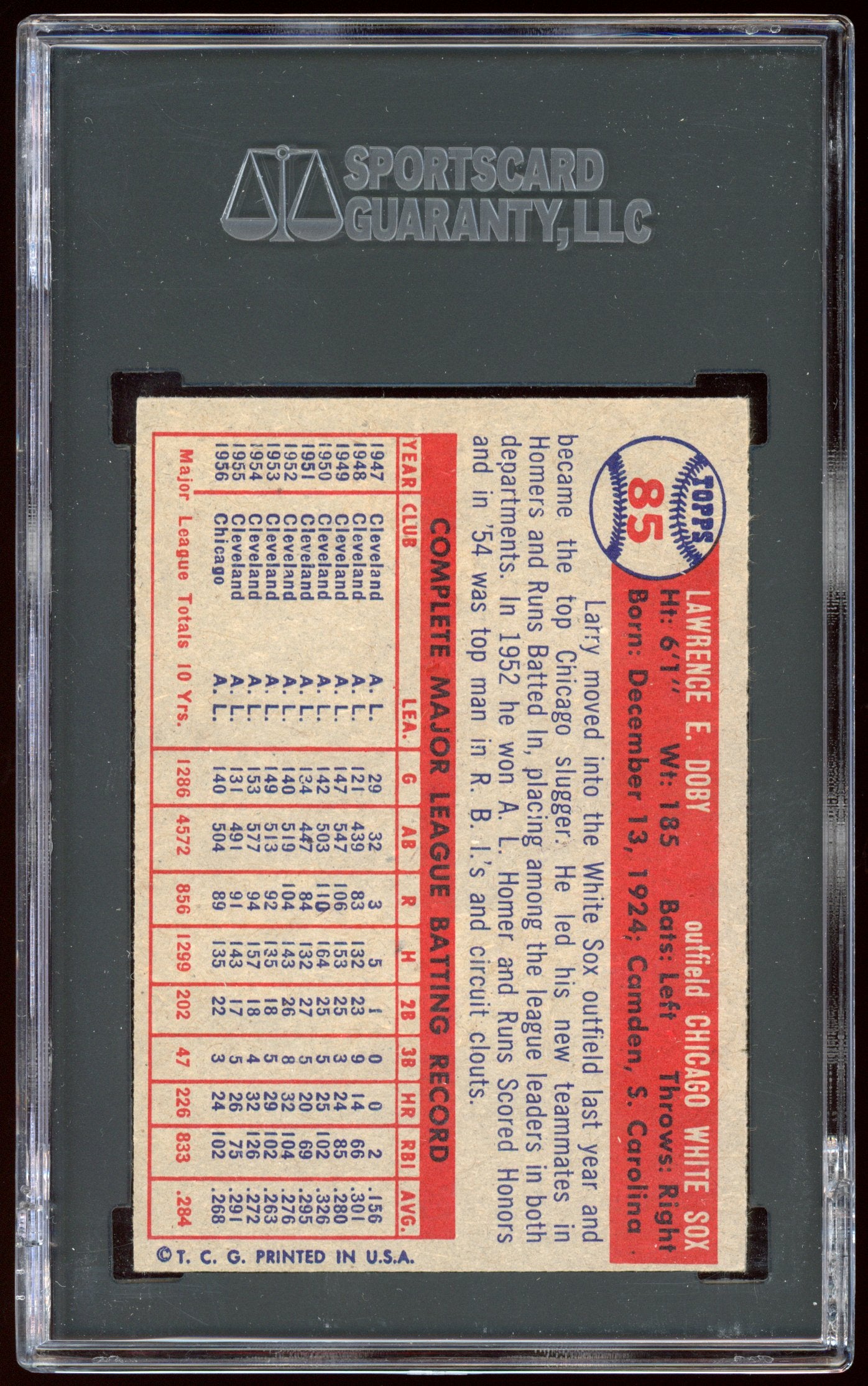 1957 Topps Larry Doby #85 SGC 5.5