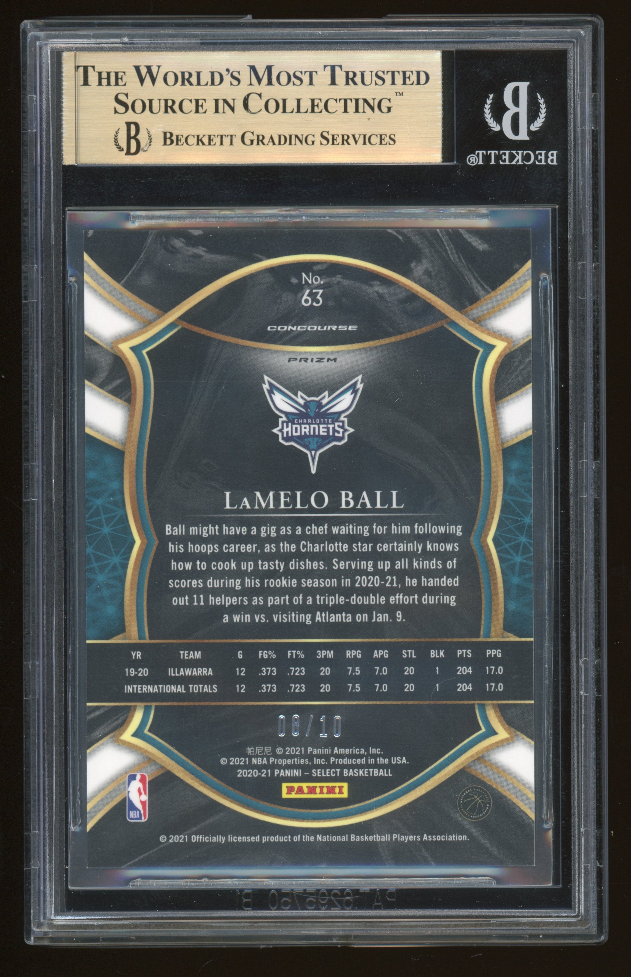 2020 Select Prizms Gold Disco LaMelo Ball #63 BGS 9.5