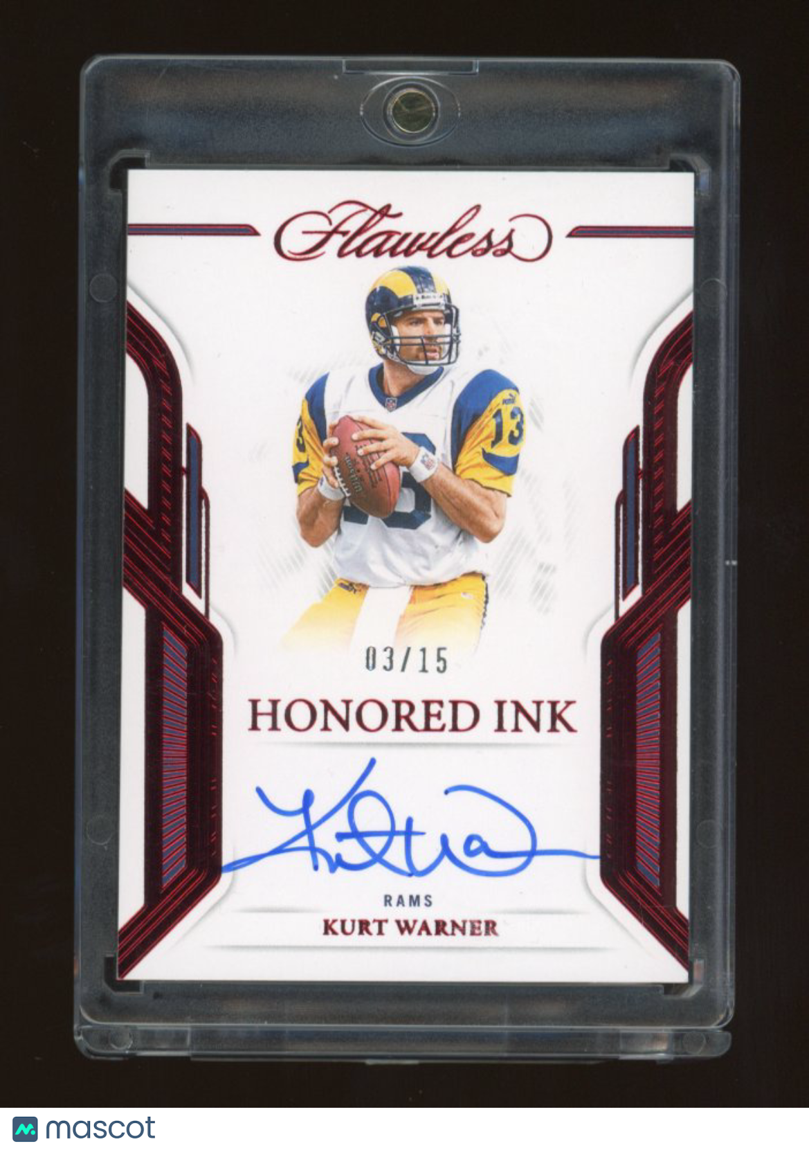 2024 Panini Flawless Kurt Warner #HI-KAW Honored Ink 03/15