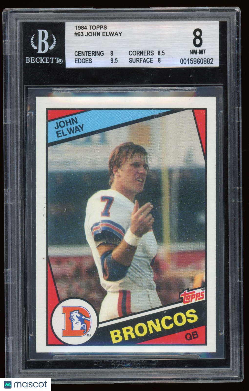 1984 Topps John Elway RC #63 BGS 8