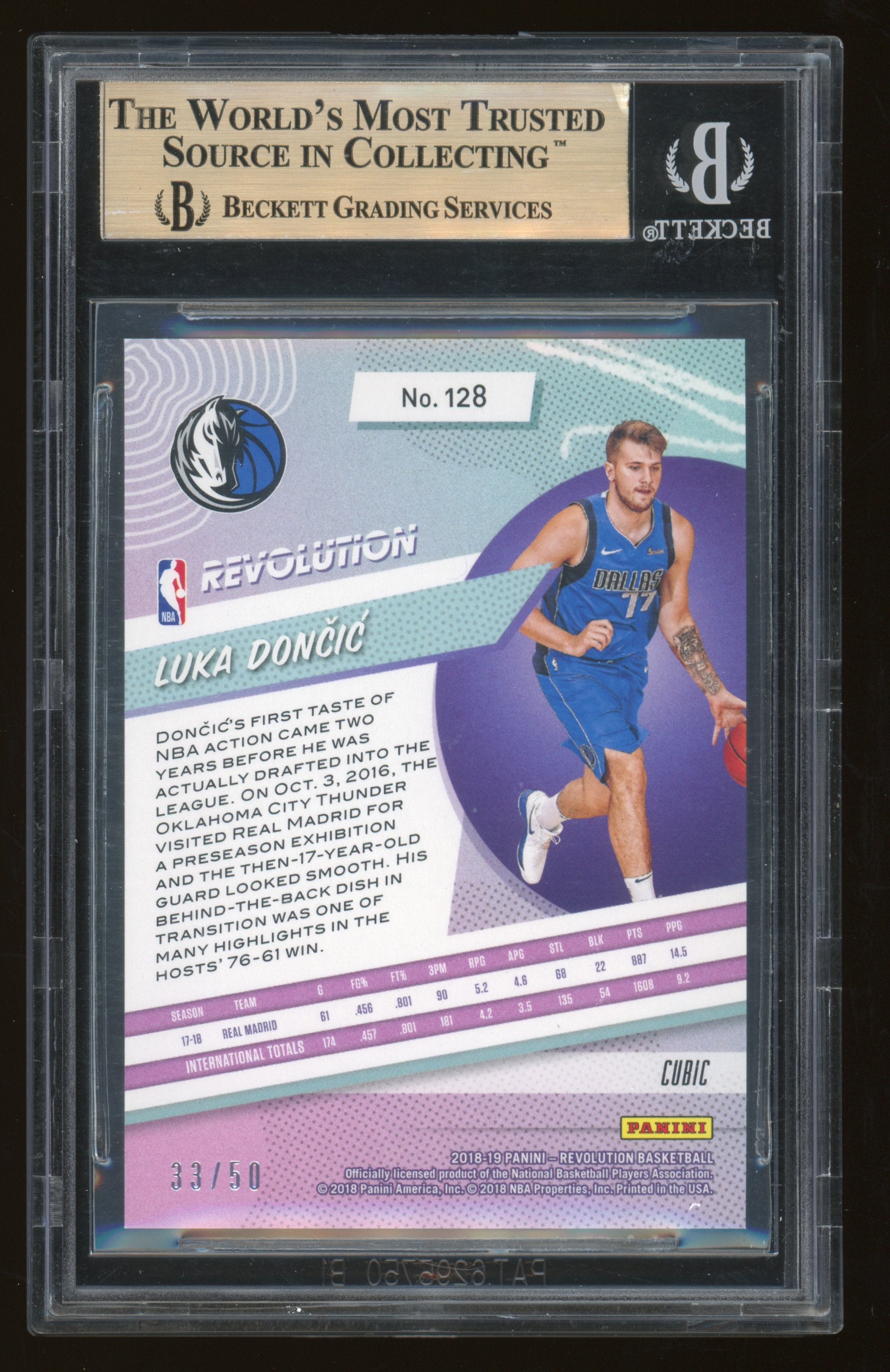 2018 Panini Revolution Cubic Luka Doncic #128 BGS 9.5
