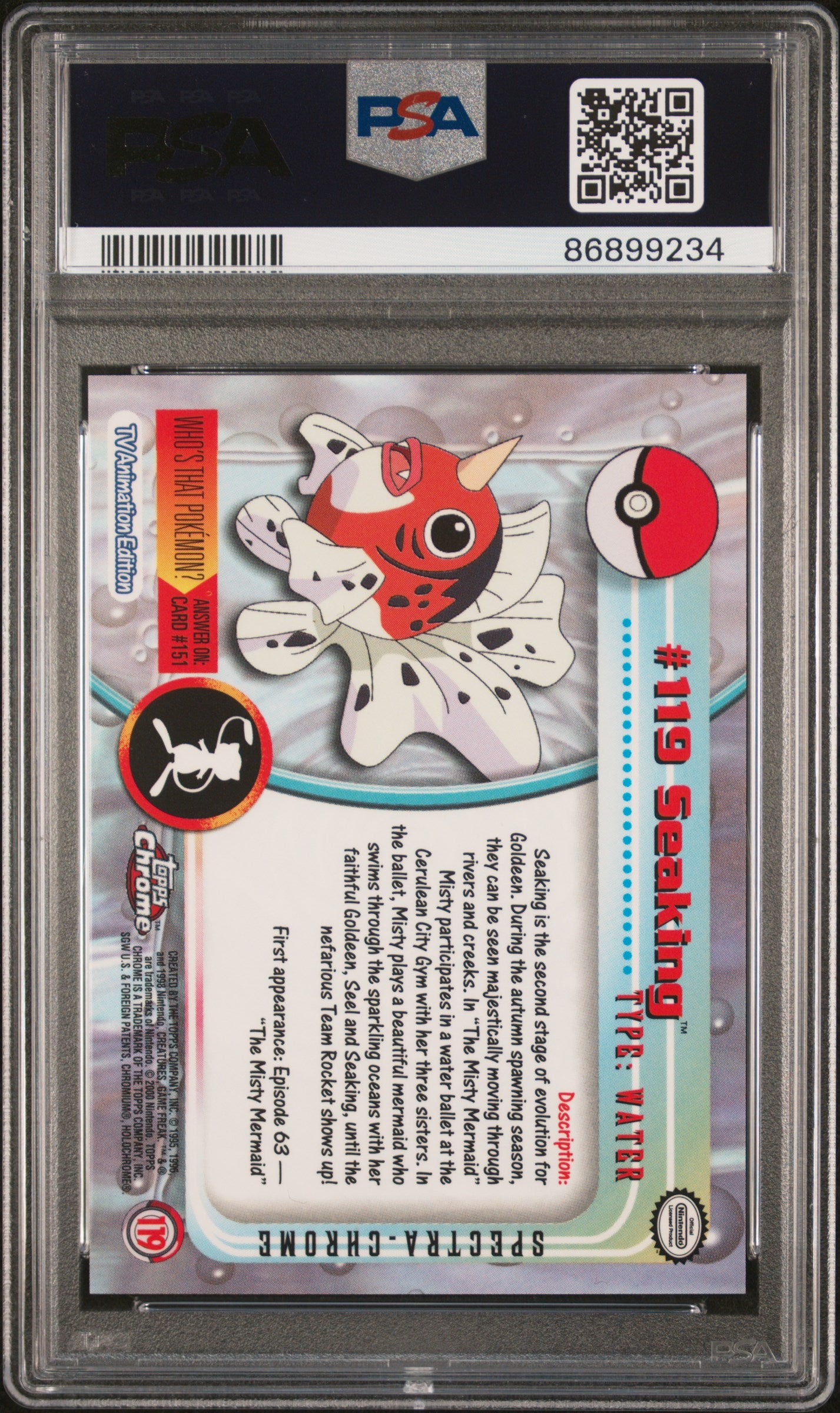 PokéMon TCG Seaking #119 Pokemon T.V.-Spectra PSA 9