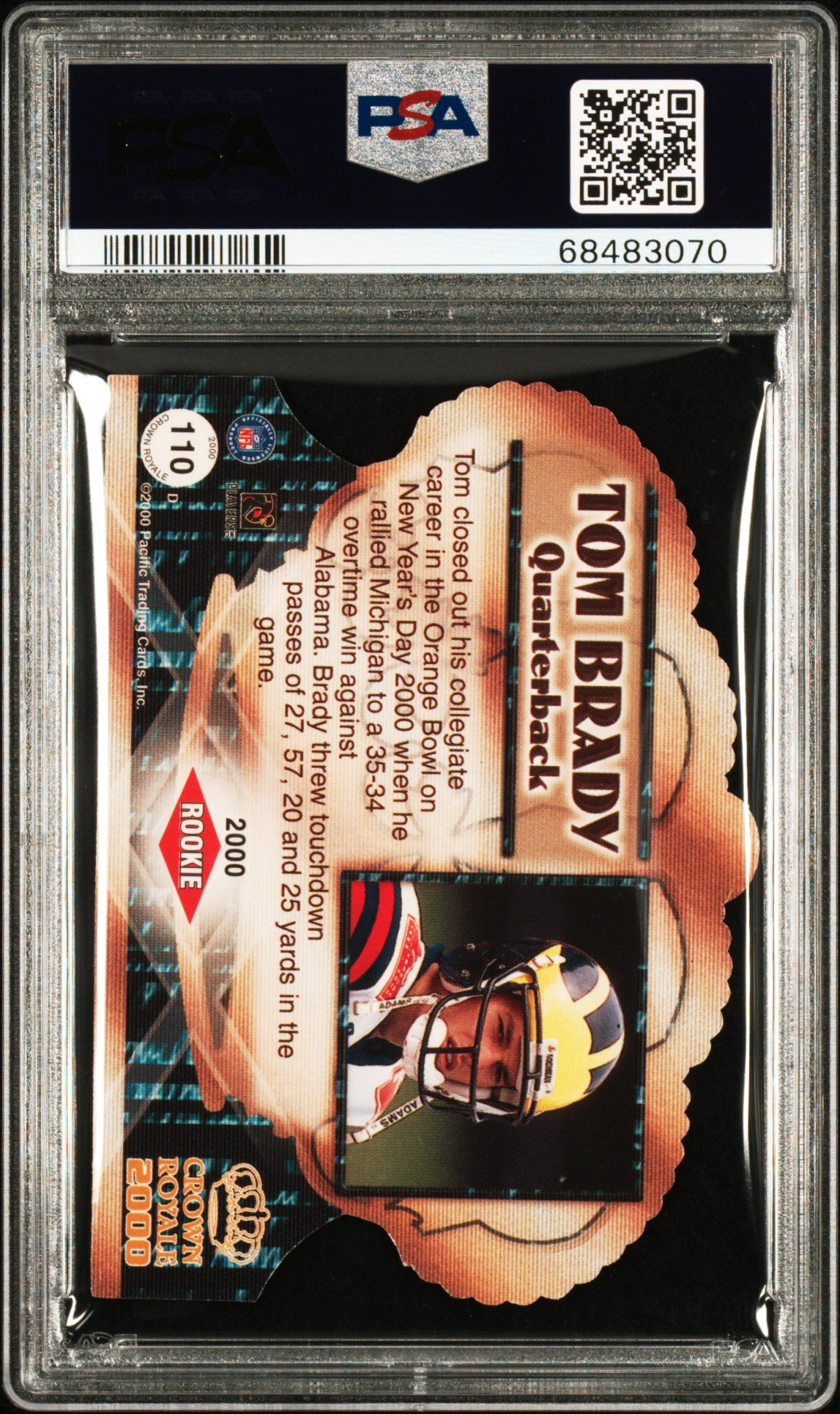 2000 Pacific Crown Royale Tom Brady #110 PSA 9