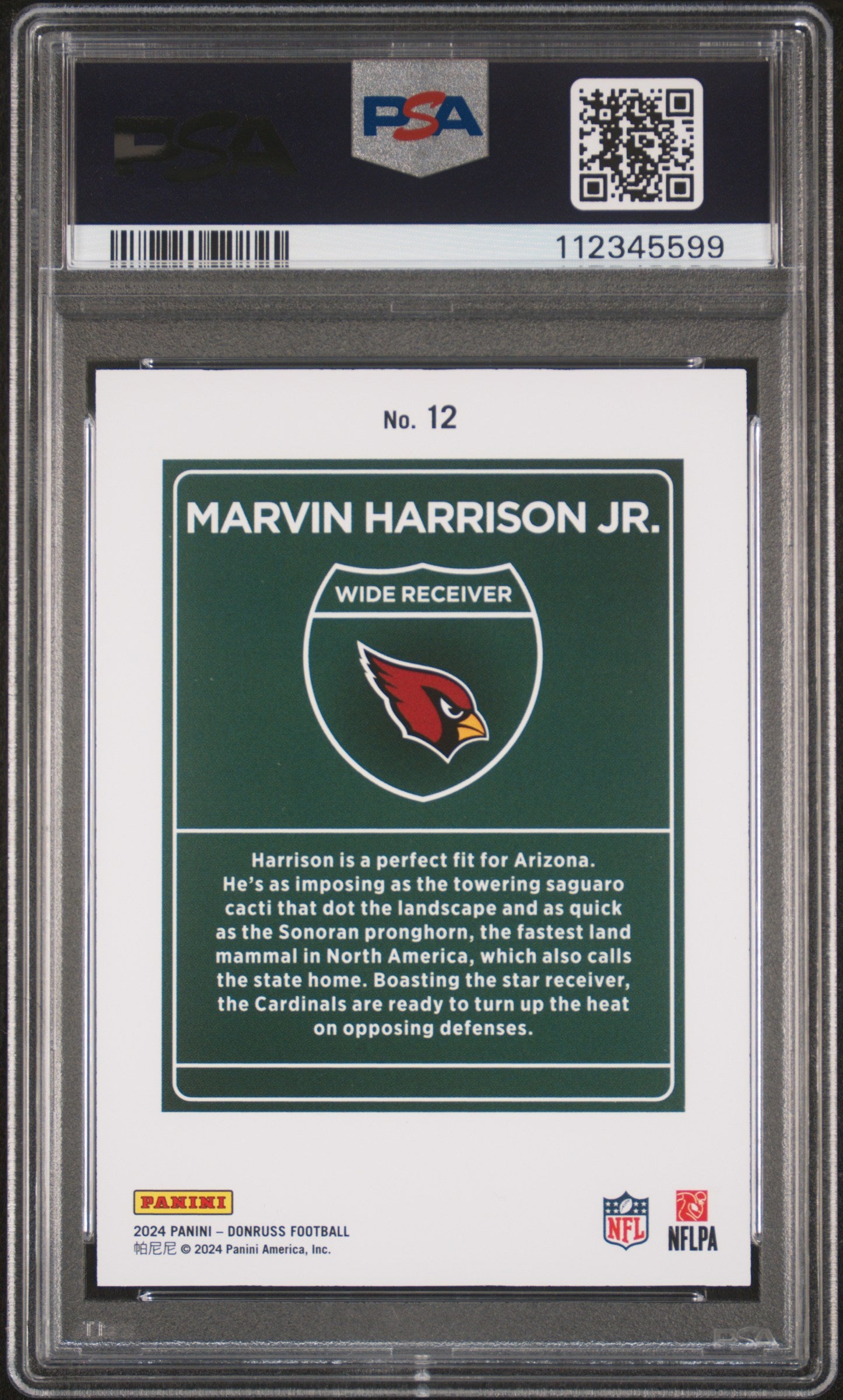 2024 Panini Donruss Downtown! Marvin Harrison JR. #12 PSA 8