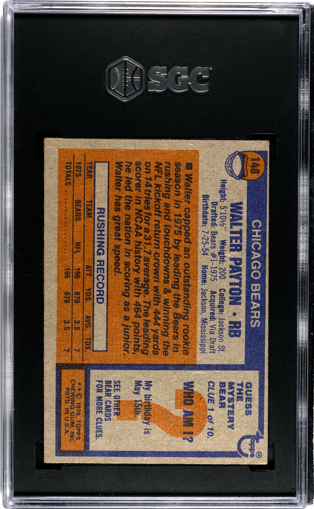 1976 Topps Walter Payton #148 SGC 5