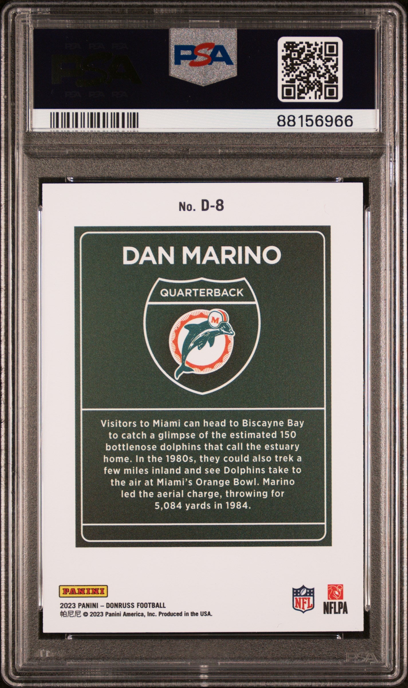 2023 Panini Donruss Downtown! Dan Marino #D8 PSA 9