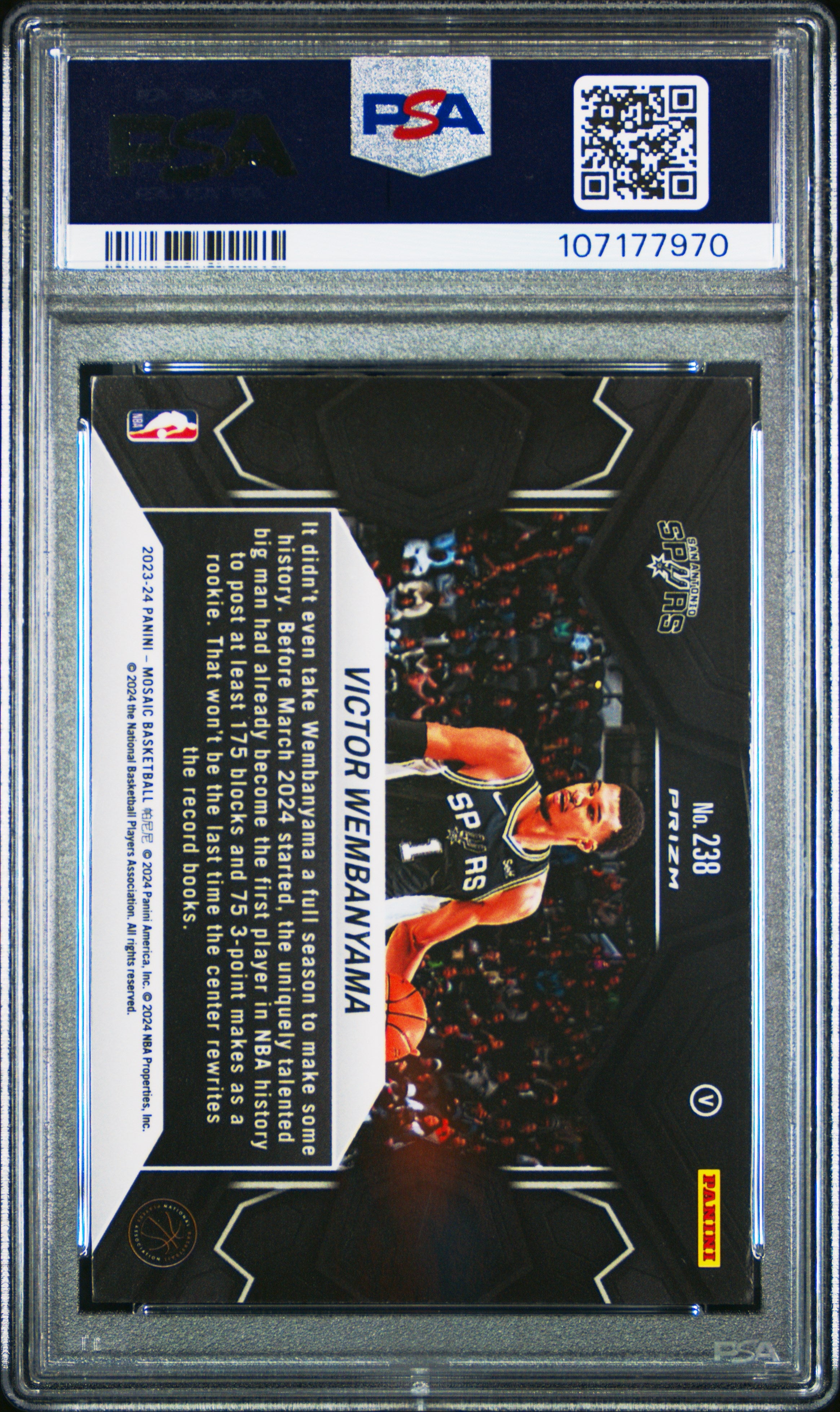 2023 Panini Mosaic Victor Wembanyama #238 Variation PSA 10