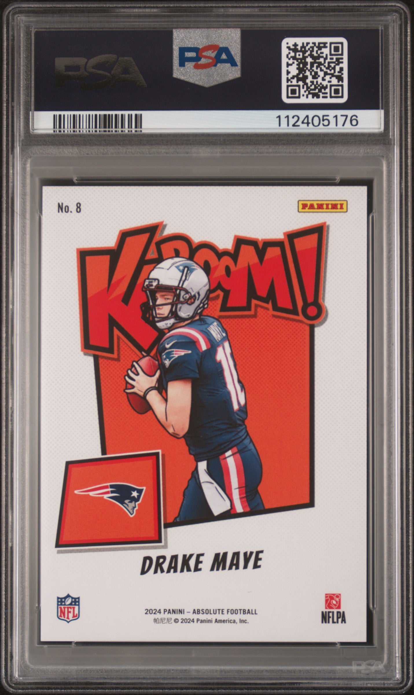 2024 Panini Absolute Kaboom! Horizontal Drake Maye #8 PSA 8