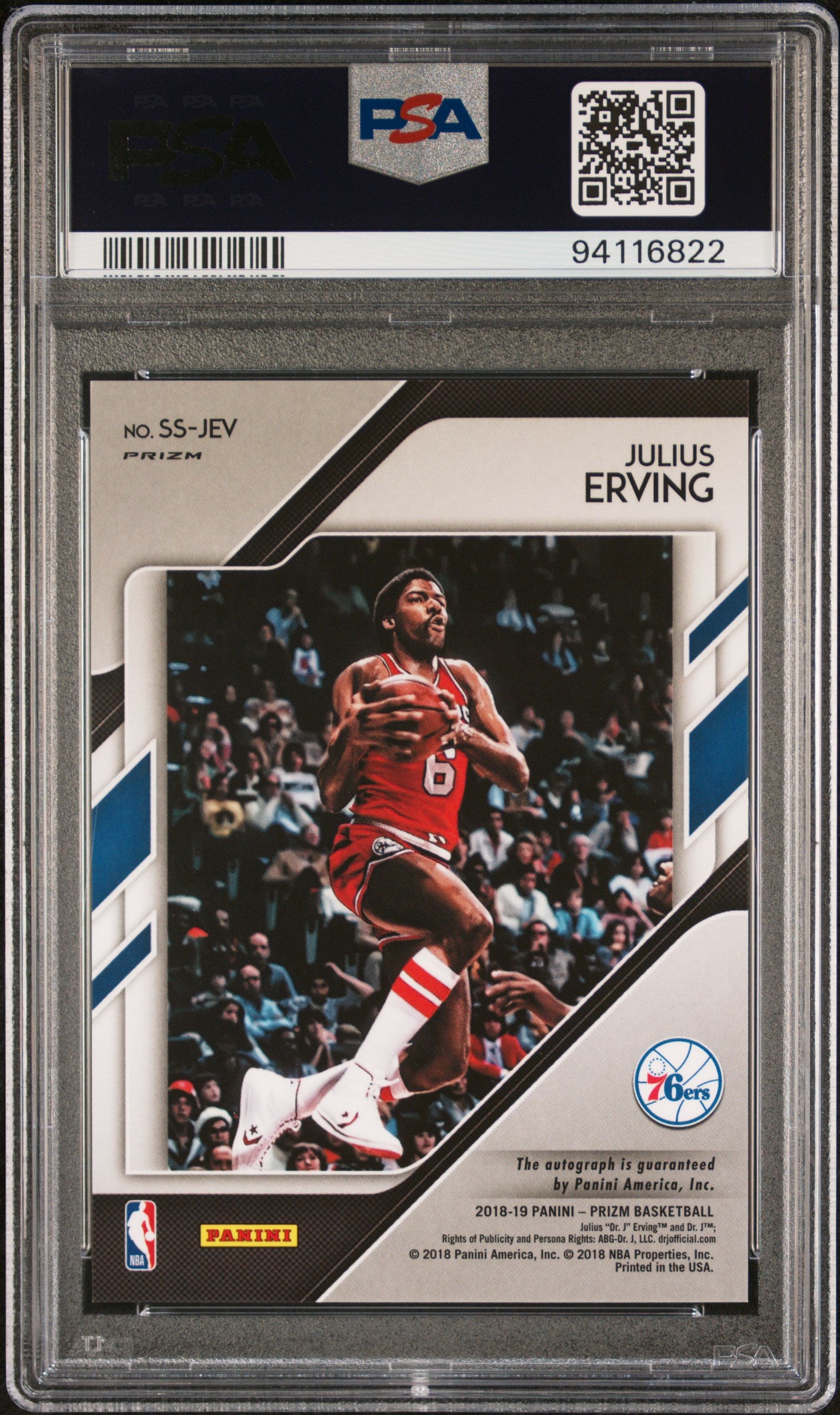 2018 Panini Prizm Sensational Signatures Julius Erving #SSJEV PSA 10