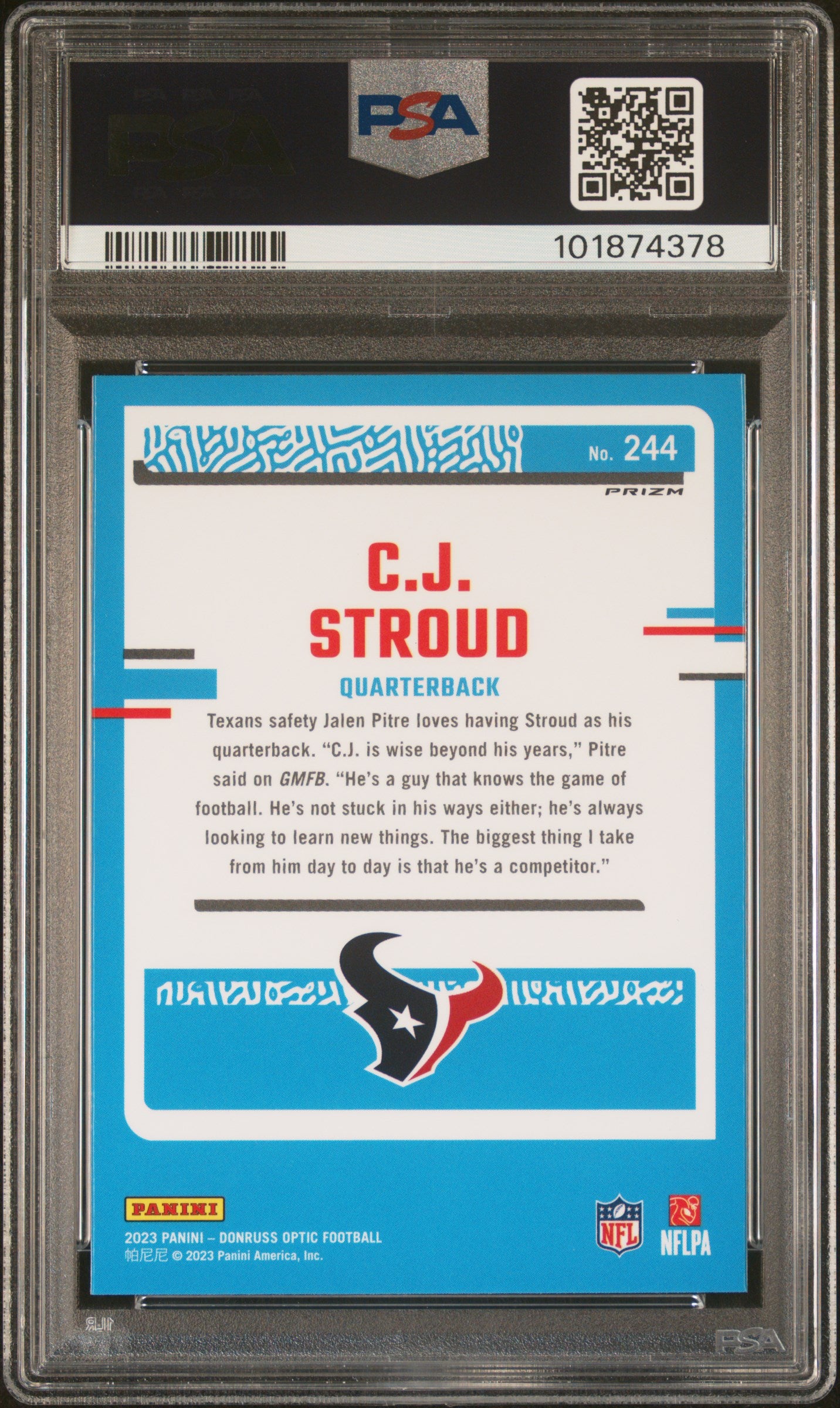 2023 Panini Donruss Optic CJ Stroud #244 Holo PSA 10