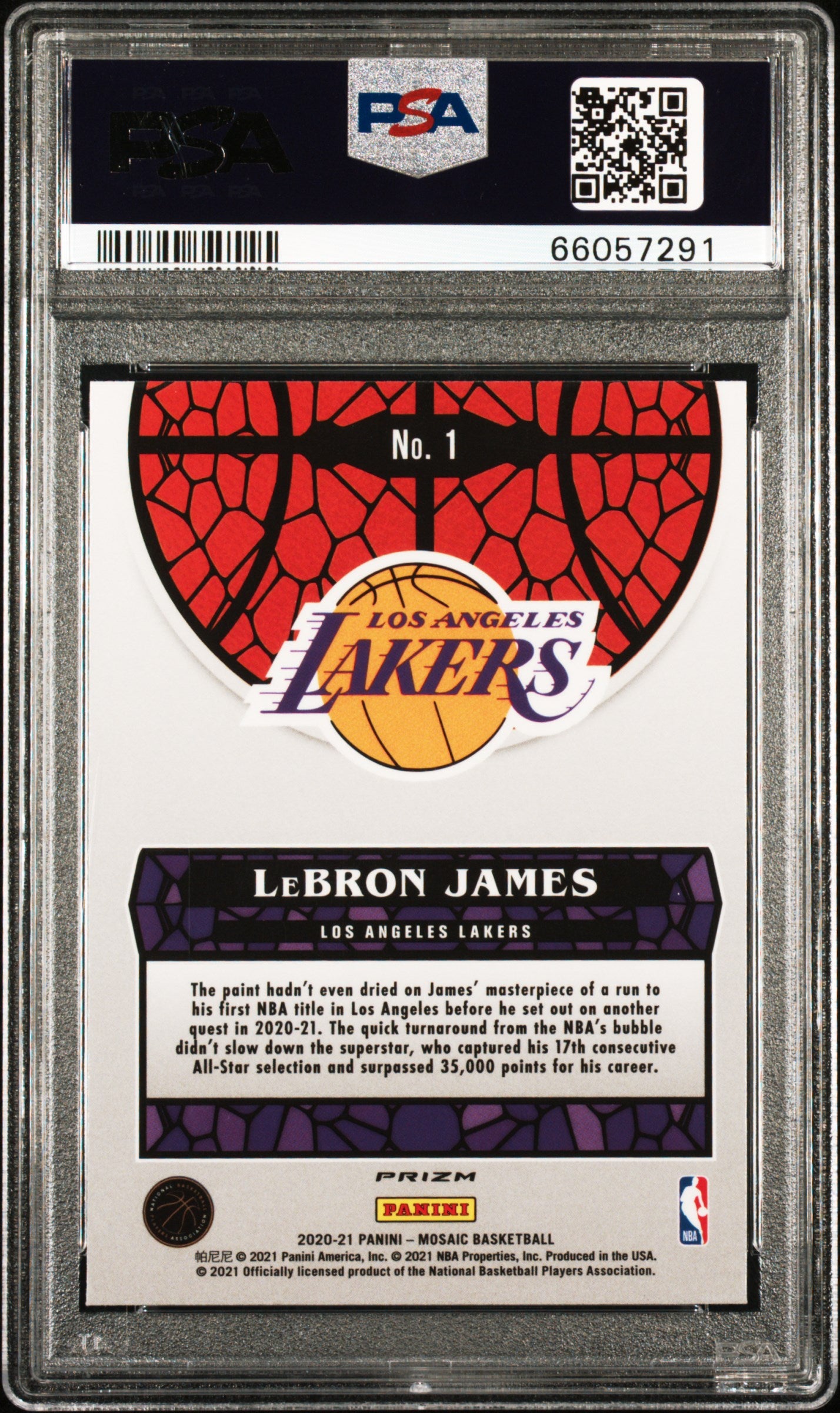 2020 Panini Mosaic Stained Glass LeBron James #1 PSA 10