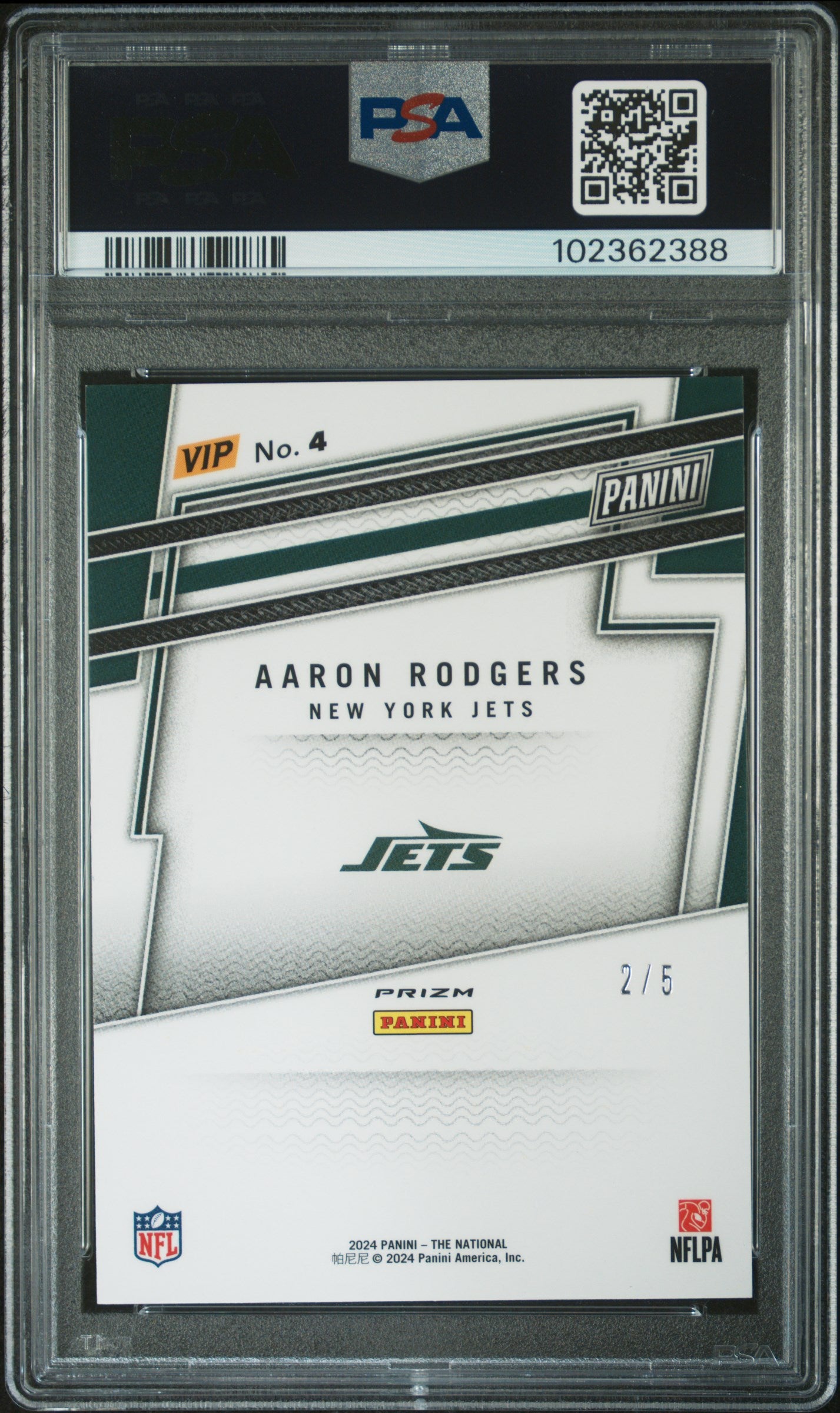 2024 Panini National Sports Collectors Convention Vip Gold Aaron Rodgers #4 Black PSA 9