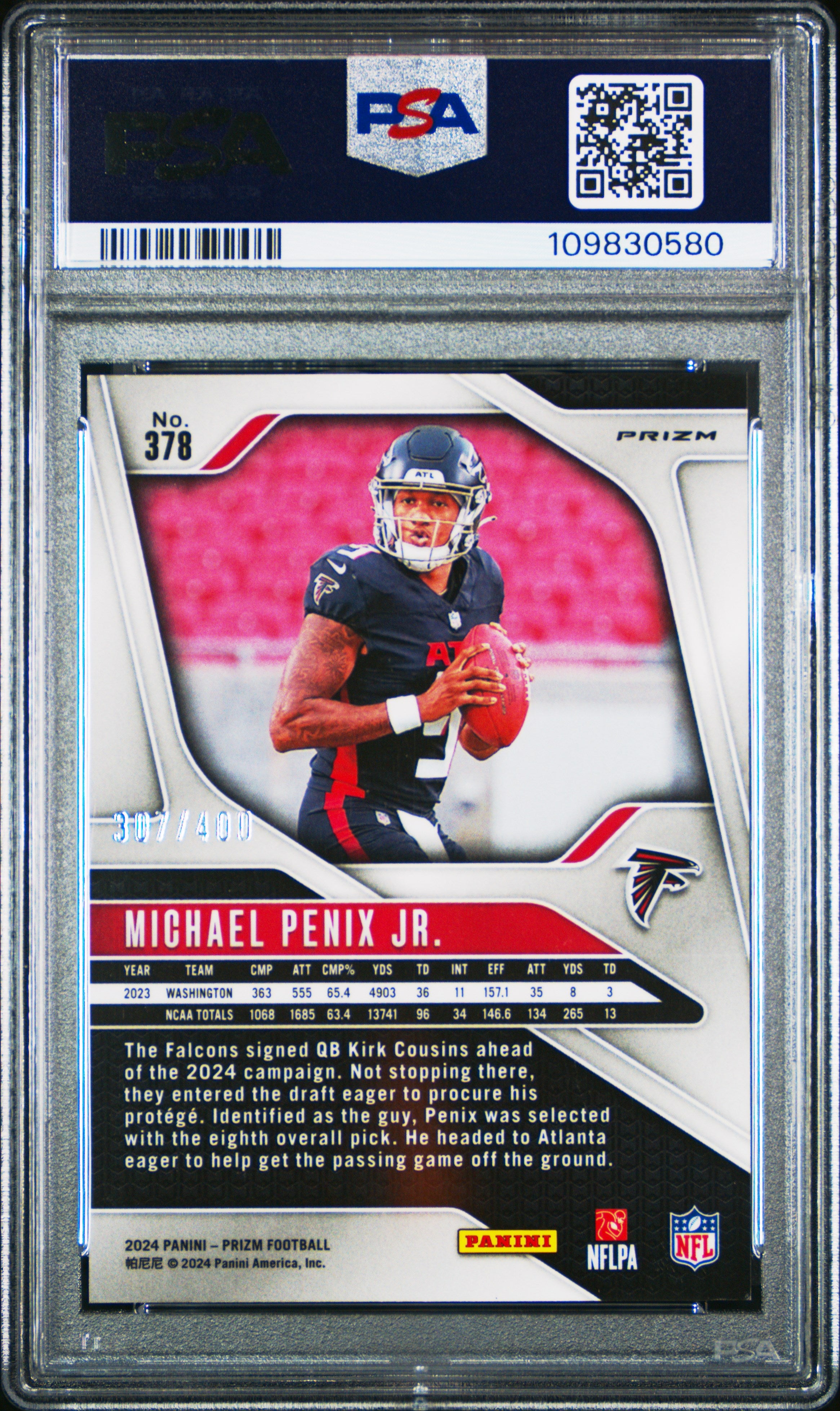 2024 Panini Prizm Michael Penix JR. #378 Pandora PSA 9