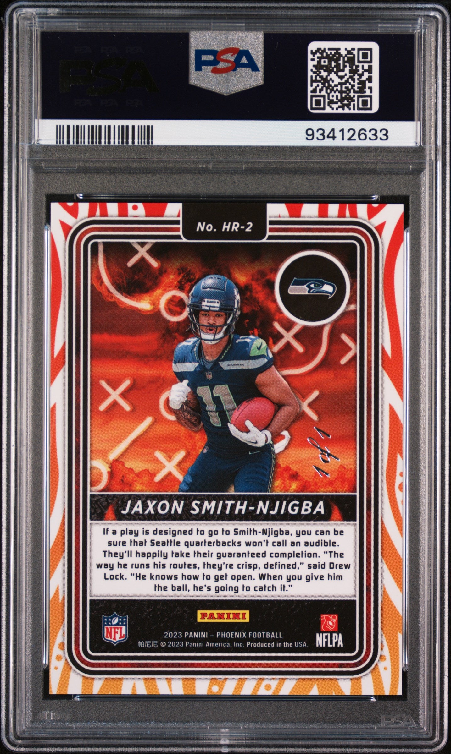 2023 Panini Phoenix Hot Routes Jaxon Smith-Njigba #HR2 Gold 1/1 PSA 8