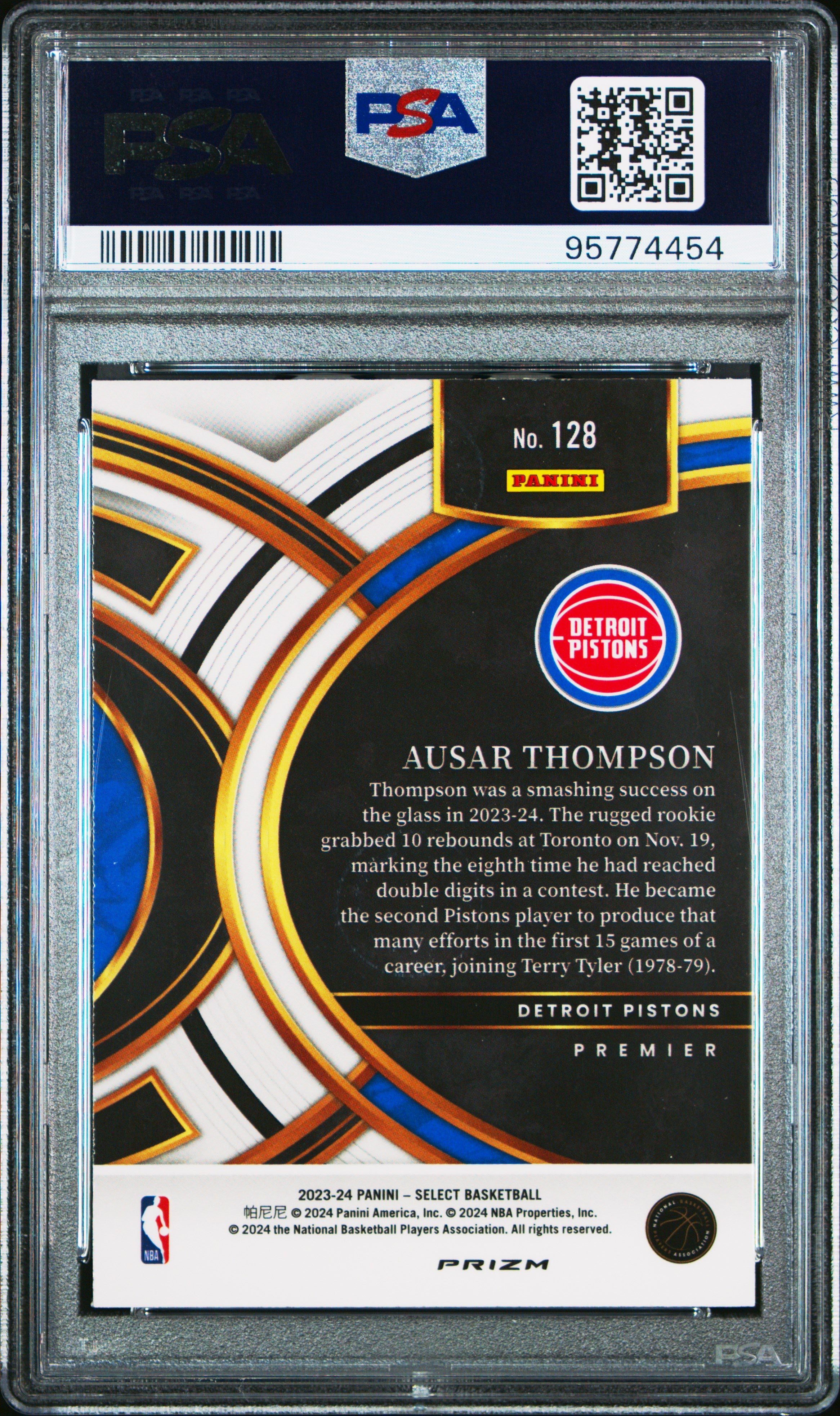 2023 Panini Select Ausar Thompson #128 White Sparkle PSA 10