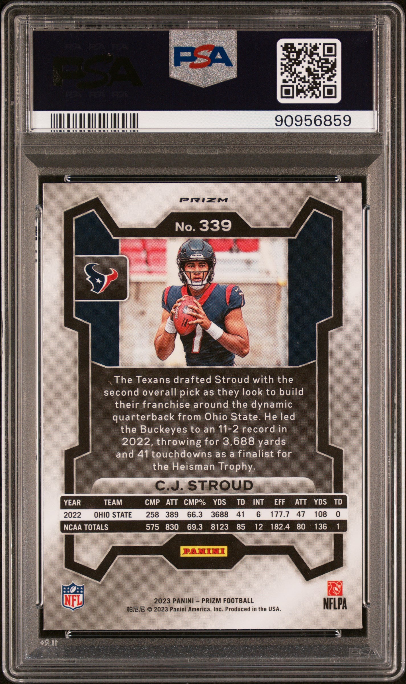 2023 Panini Prizm CJ Stroud #339 Silver PSA 9