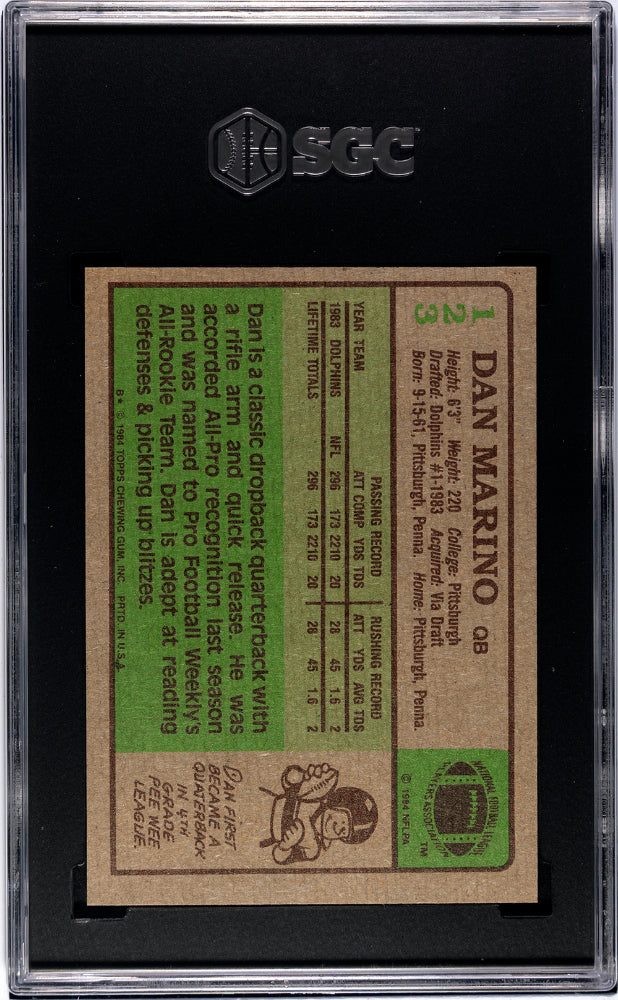 1984 Topps Dan Marino #123 SGC 8