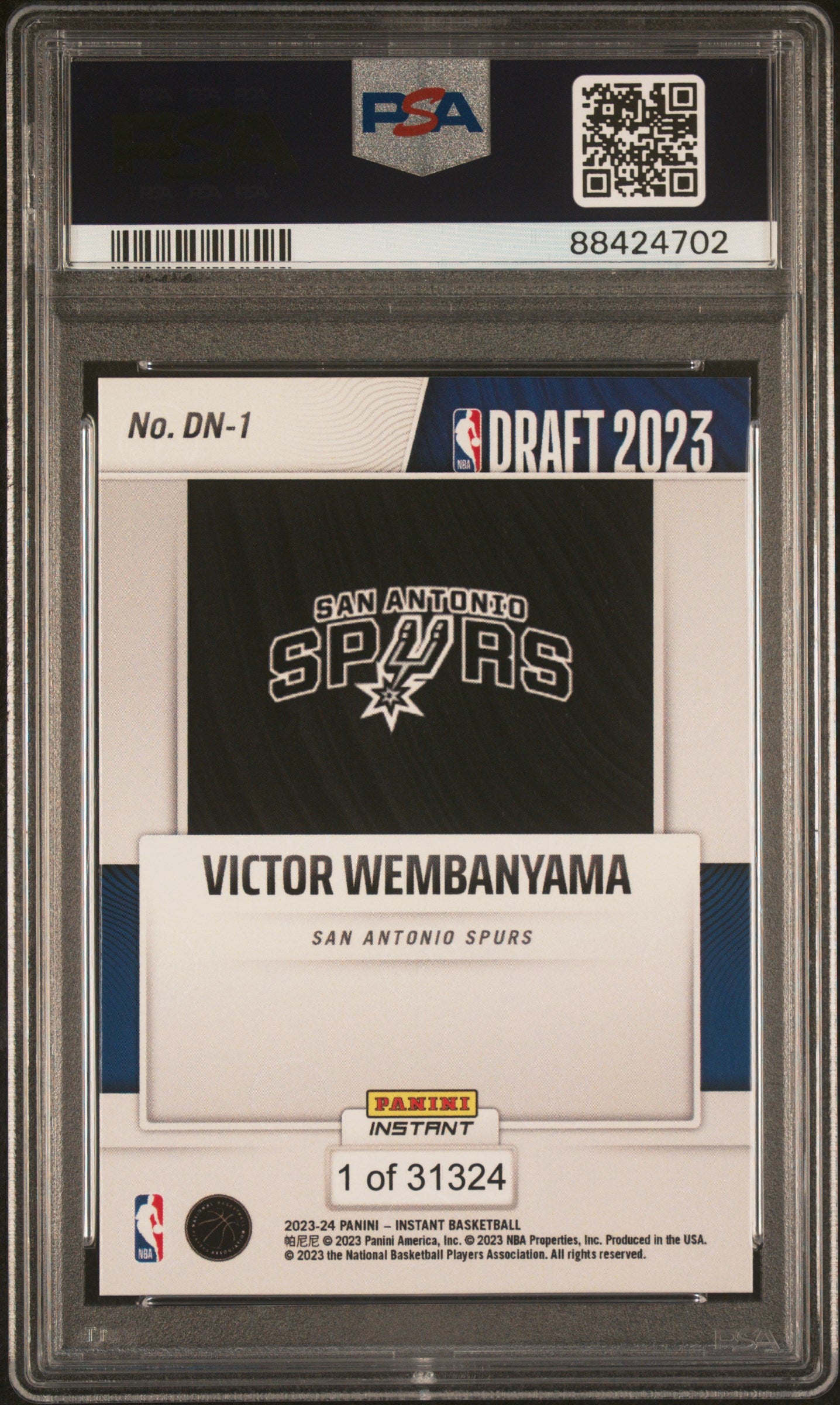 2023 Panini Instant Draft Night Victor Wembanyama #DN1 PSA 10