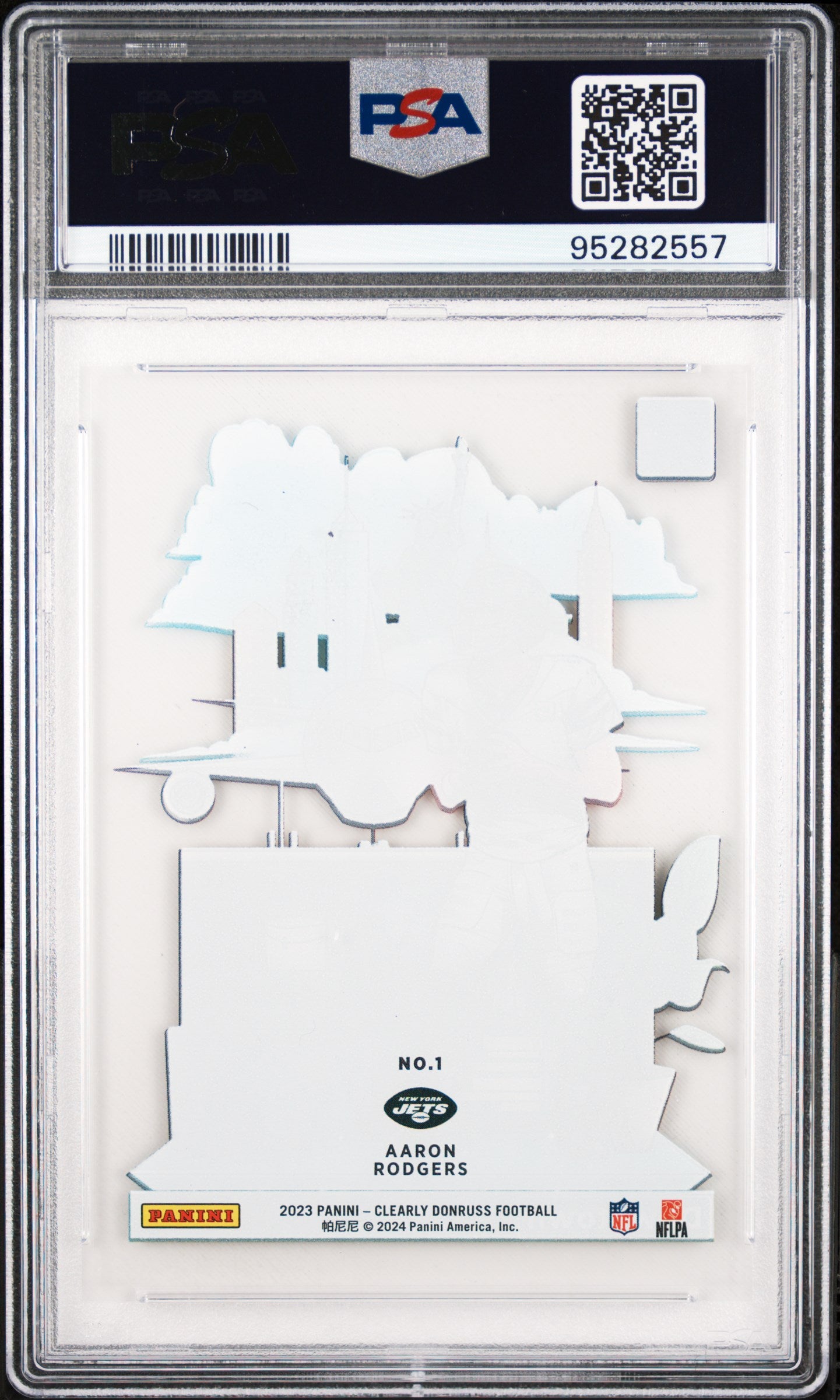 2023 Panini Clearly Donruss Downtown Aaron Rodgers #1 PSA 9