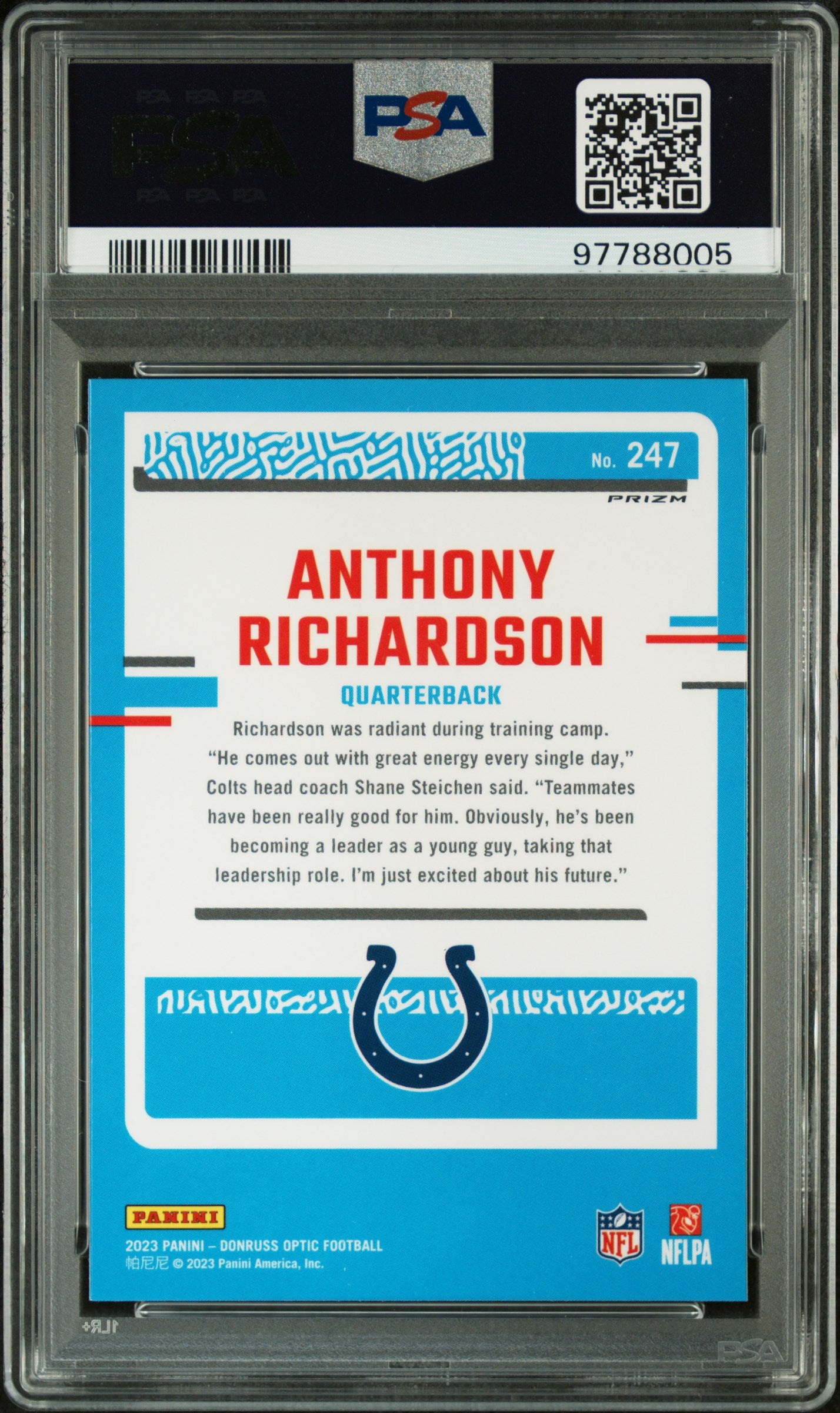 2023 Panini Donruss Optic Anthony Richardson #247 Holo PSA 10