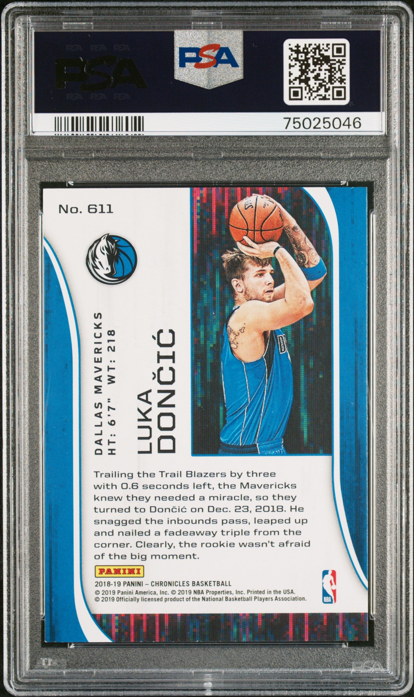 2018 Panini Chronicles Luka Doncic #611 PSA 9