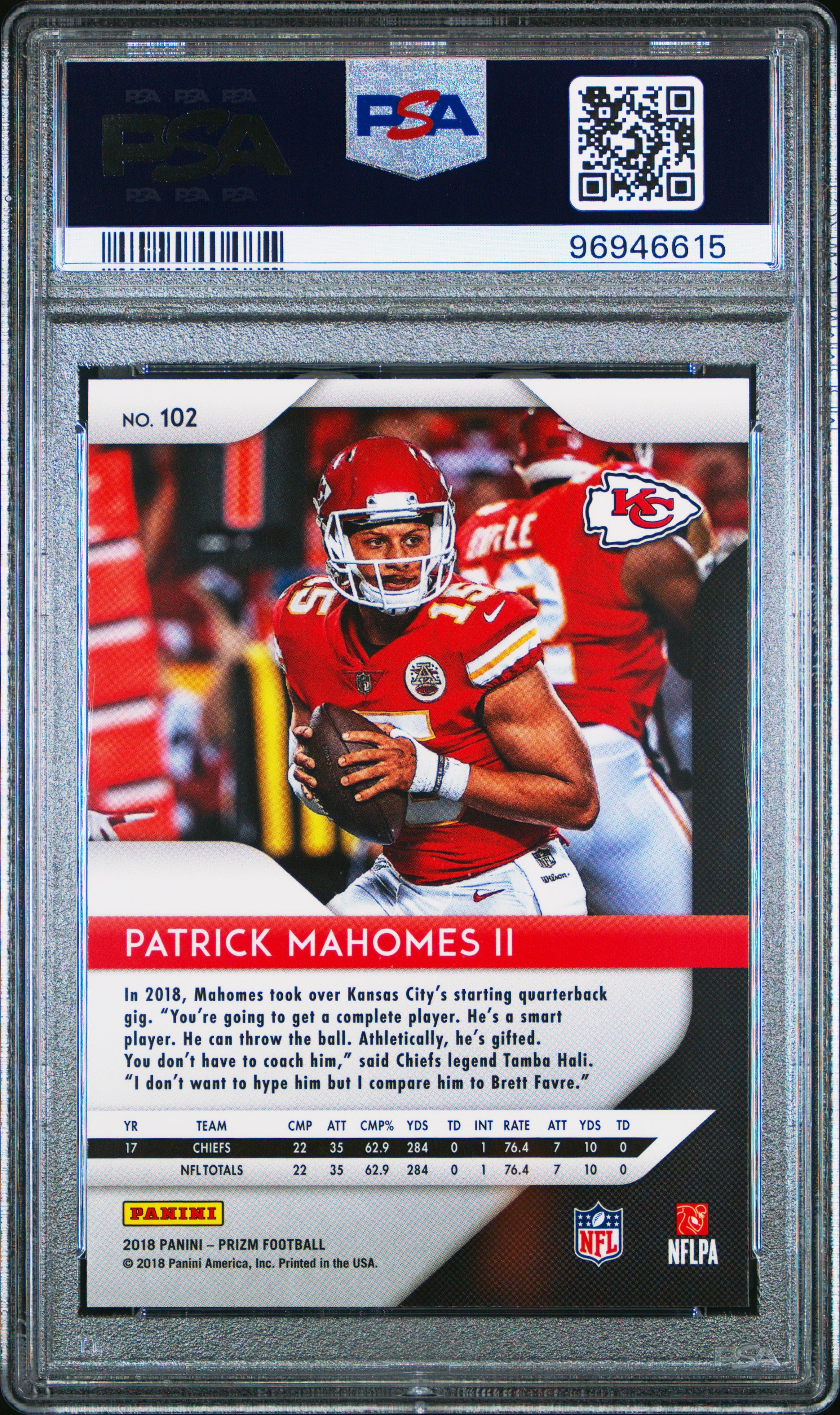 2018 Panini Prizm Patrick Mahomes II #102 PSA 10