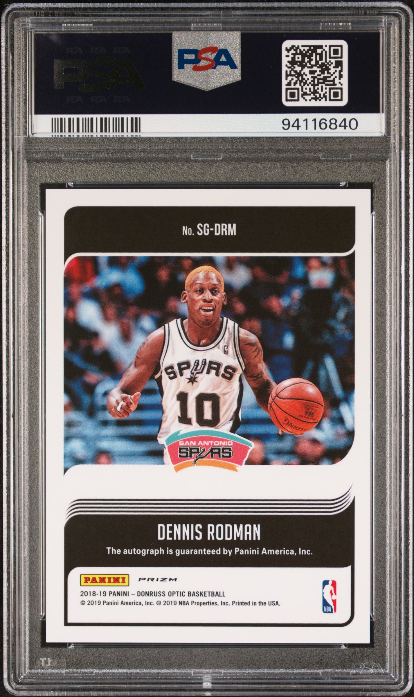 2018 Panini Donruss Optic Signature Series Dennis Rodman #DRM PSA 10