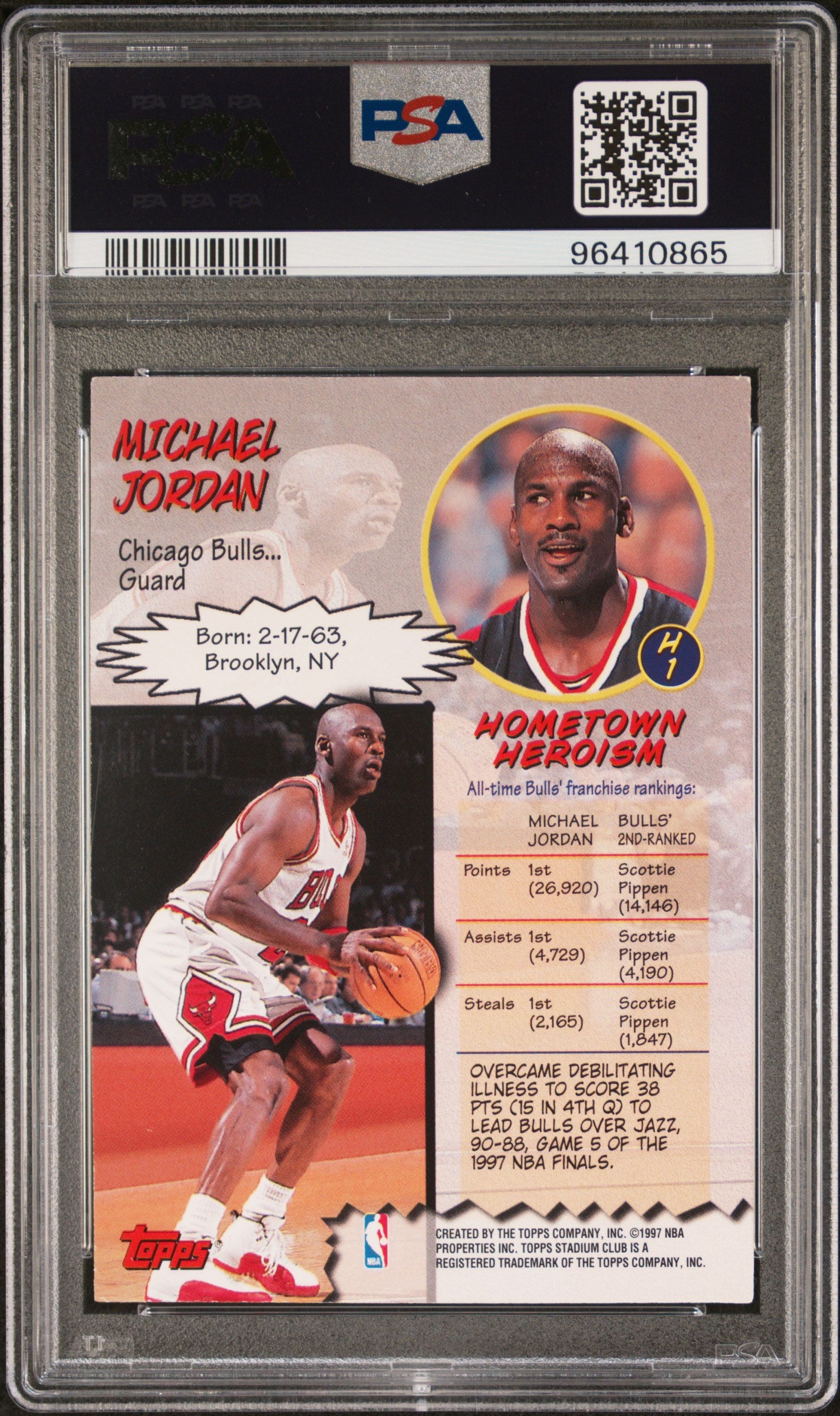 1997 Stadium Club Hardcourt Heroics Michael Jordan #H1 PSA 7.5