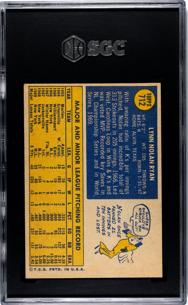 1970 Topps Nolan Ryan #712 SGC 6