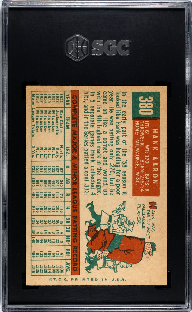 1959 Topps Hank Aaron #380 SGC 6
