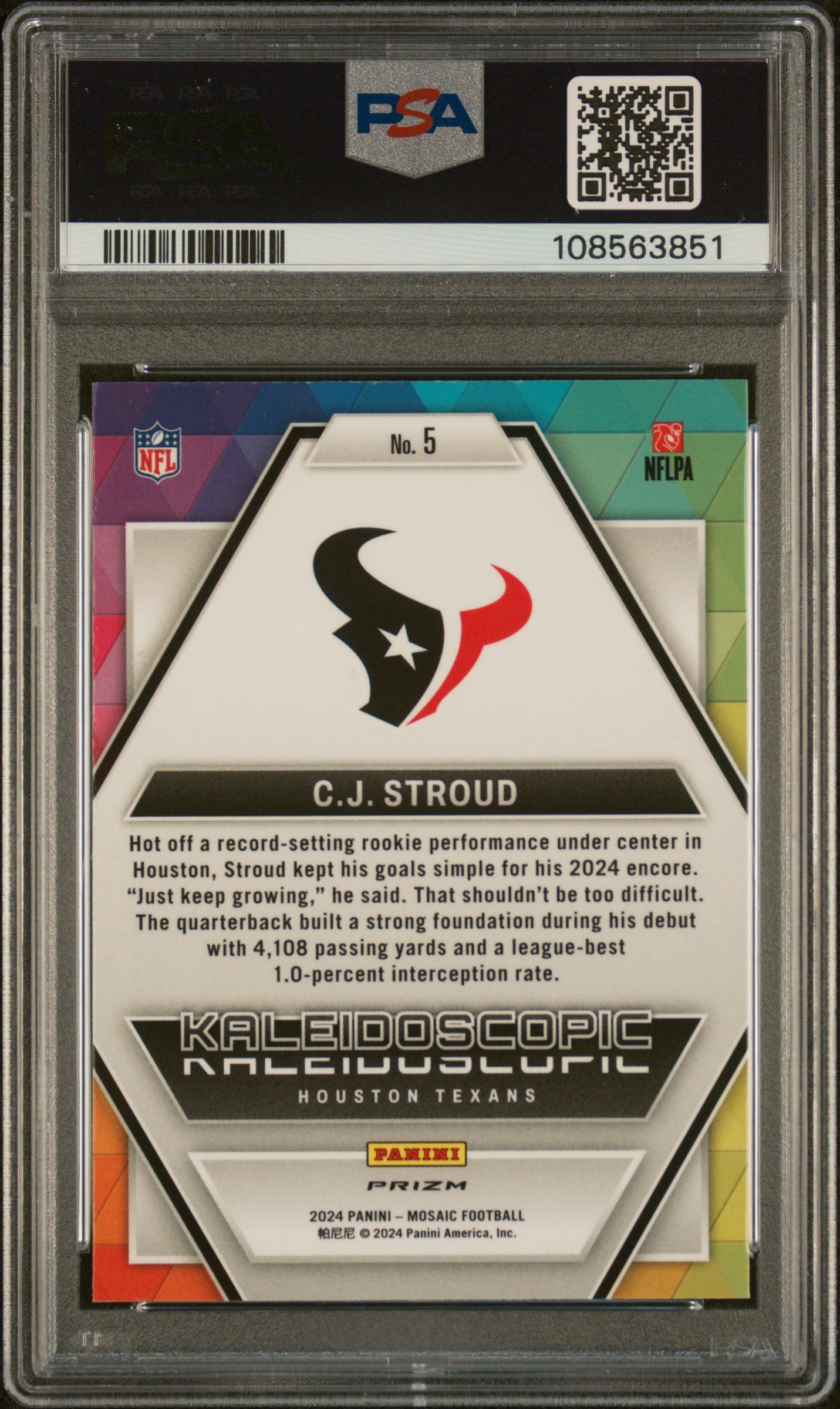 2024 Panini Mosaic Kaleidoscopic CJ Stroud #5 PSA 8