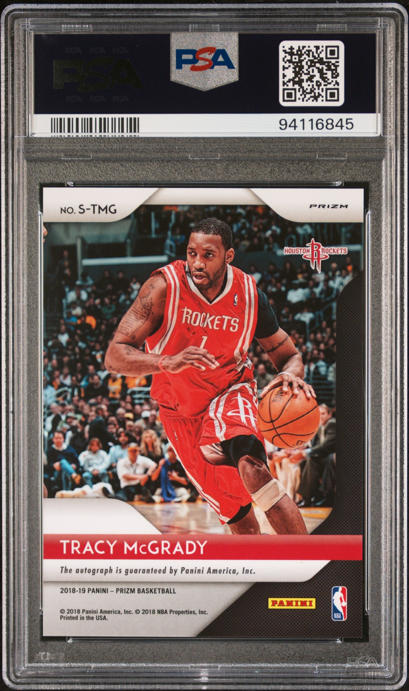 2018 Panini Prizm Signatures Tracy Mcgrady #STMG Signatures Silver Prizm PSA 10