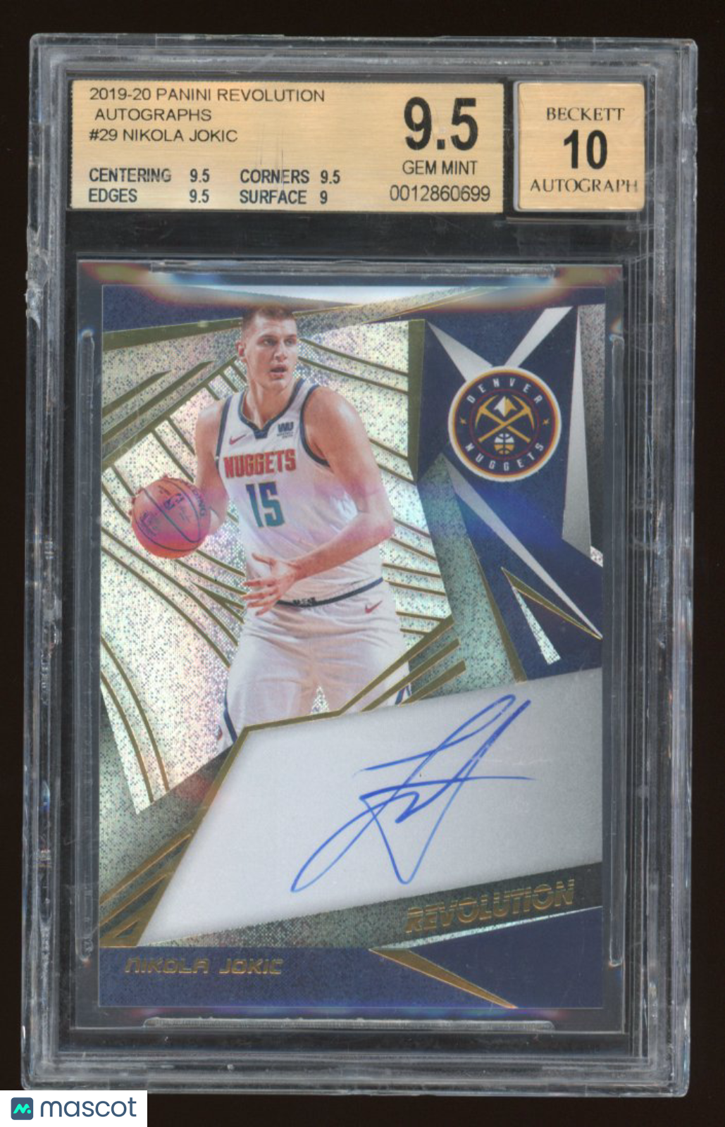 2019 Panini Revolution Autographs Nikola Jokic #29 BGS 9.5 Auto 10