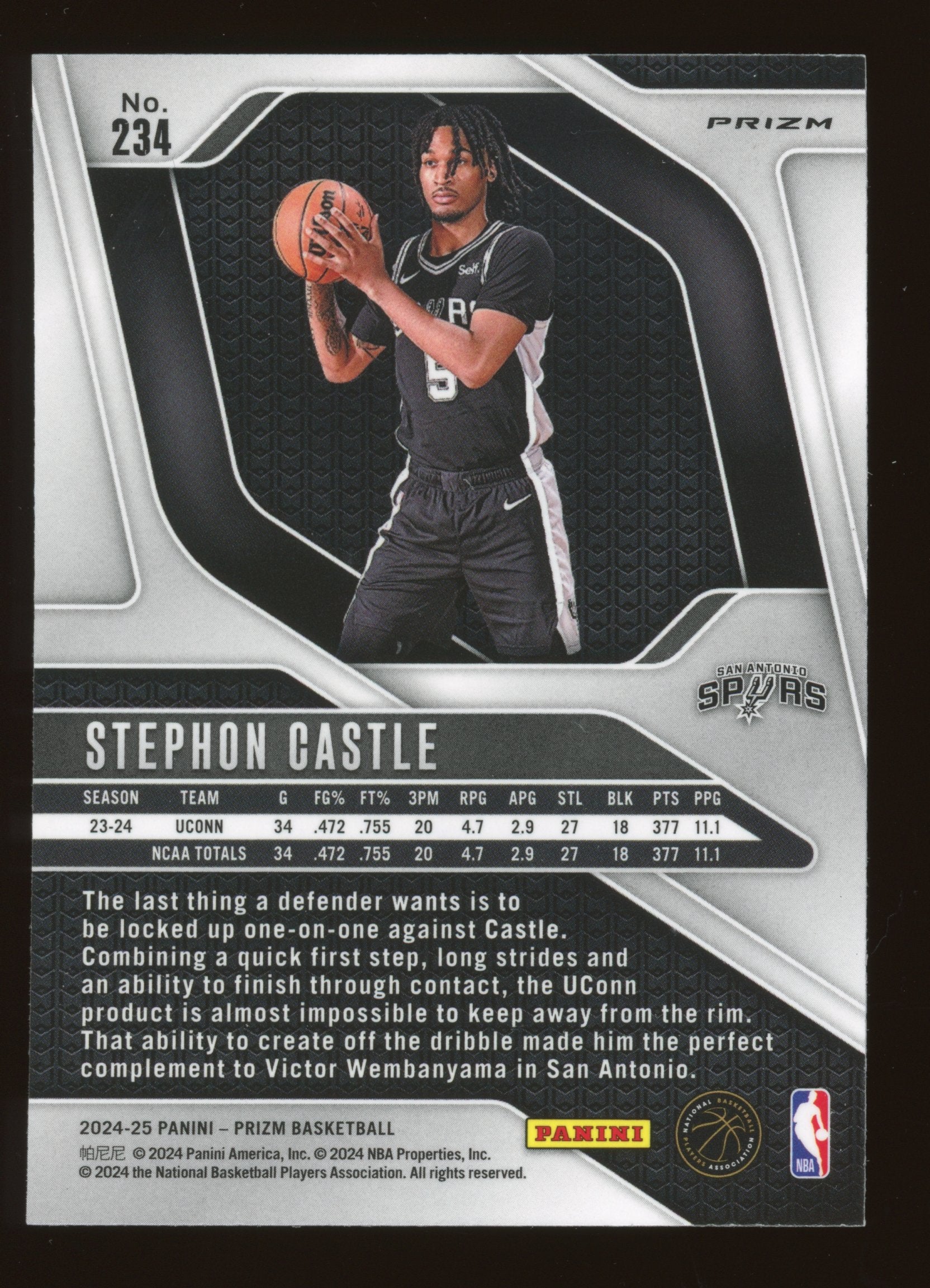 2024-25 Panini Prizm Stephon Castle #234 RC