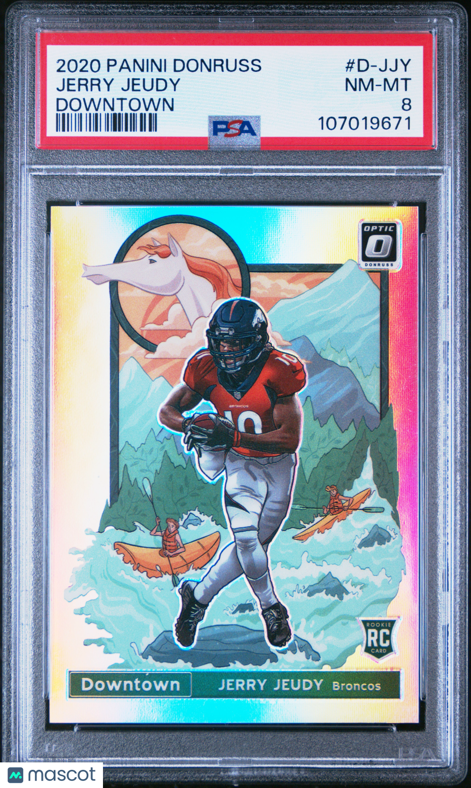 2020 Panini Donruss Downtown Jerry Jeudy #D-JJY PSA 8