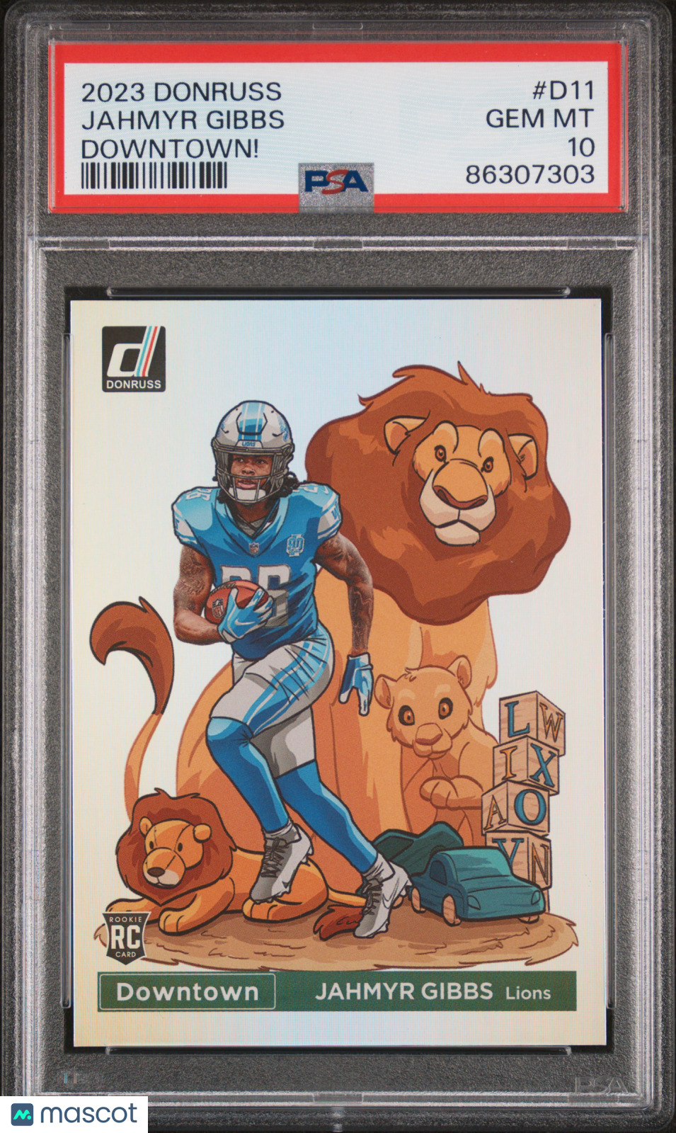 2023 Panini Donruss Downtown! Jahmyr Gibbs #D11 PSA 10