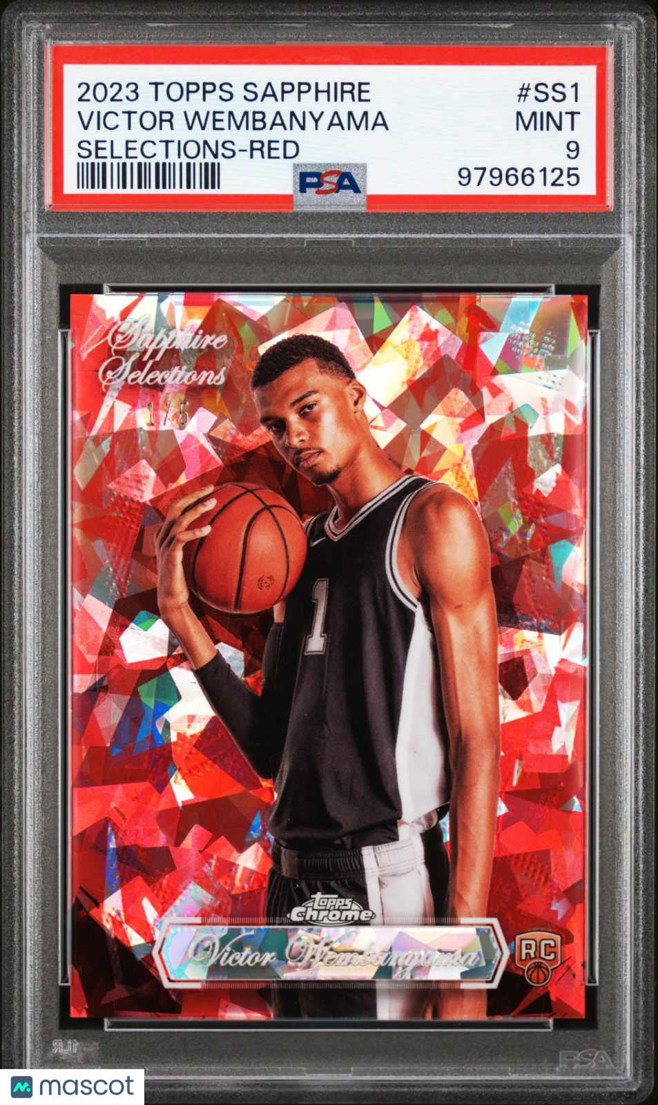 2023 Topps Chrome Sapphire Edition Sapphire Selections Victor Wembanyama #SS1 Red PSA 9