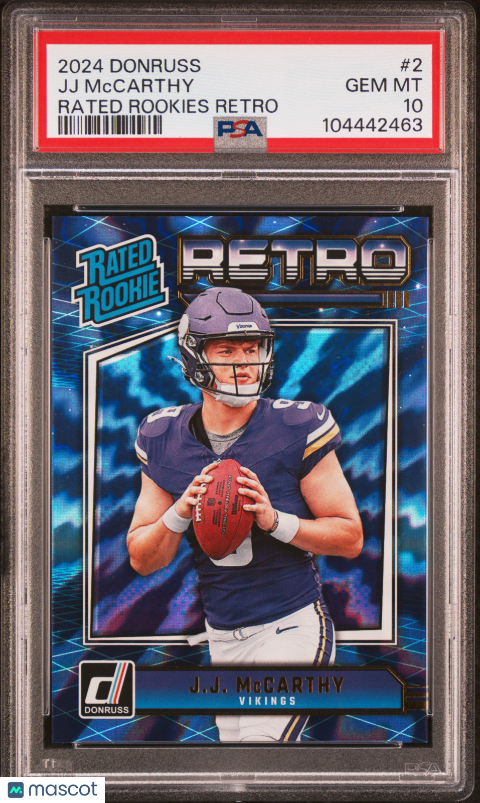 2024 Panini Donruss Rated Rookies Retro JJ Mccarthy #2 PSA 10