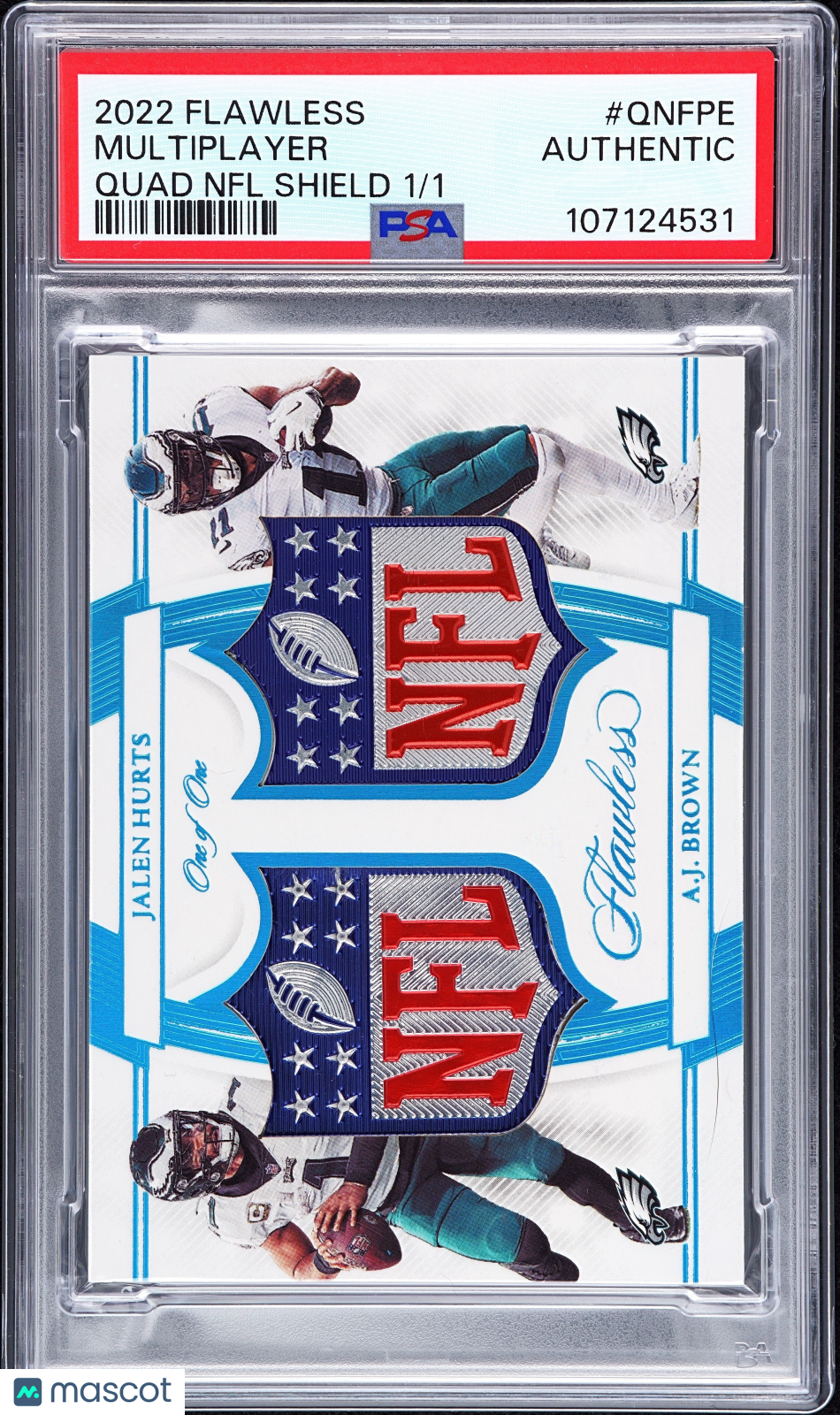 2022 Panini Flawless Quad NFL Shield 1/1 Multiplayer #QNFPE 1/1 PSA A