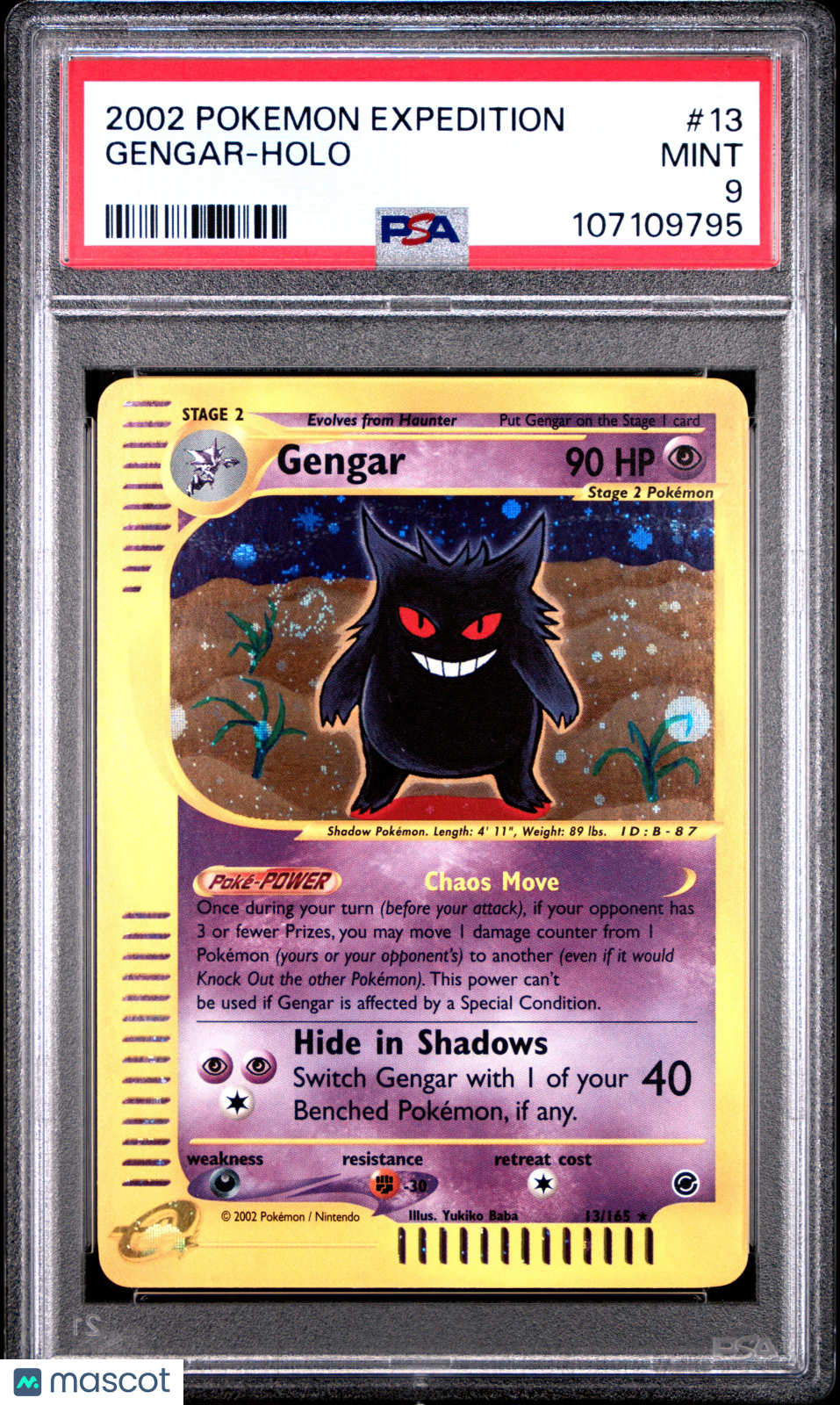 Pokemon TCG Gengar #13 PSA 9