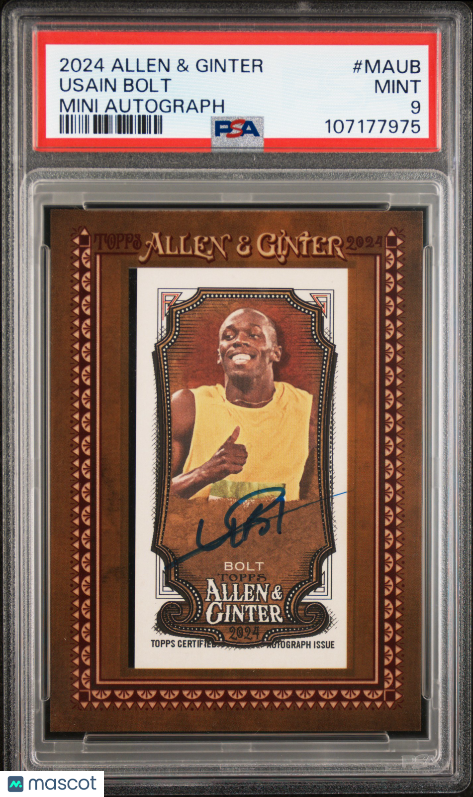 2024 Topps Allen & Ginter Mini Non Baseball Autographs Usain Bolt #MAUB PSA 9