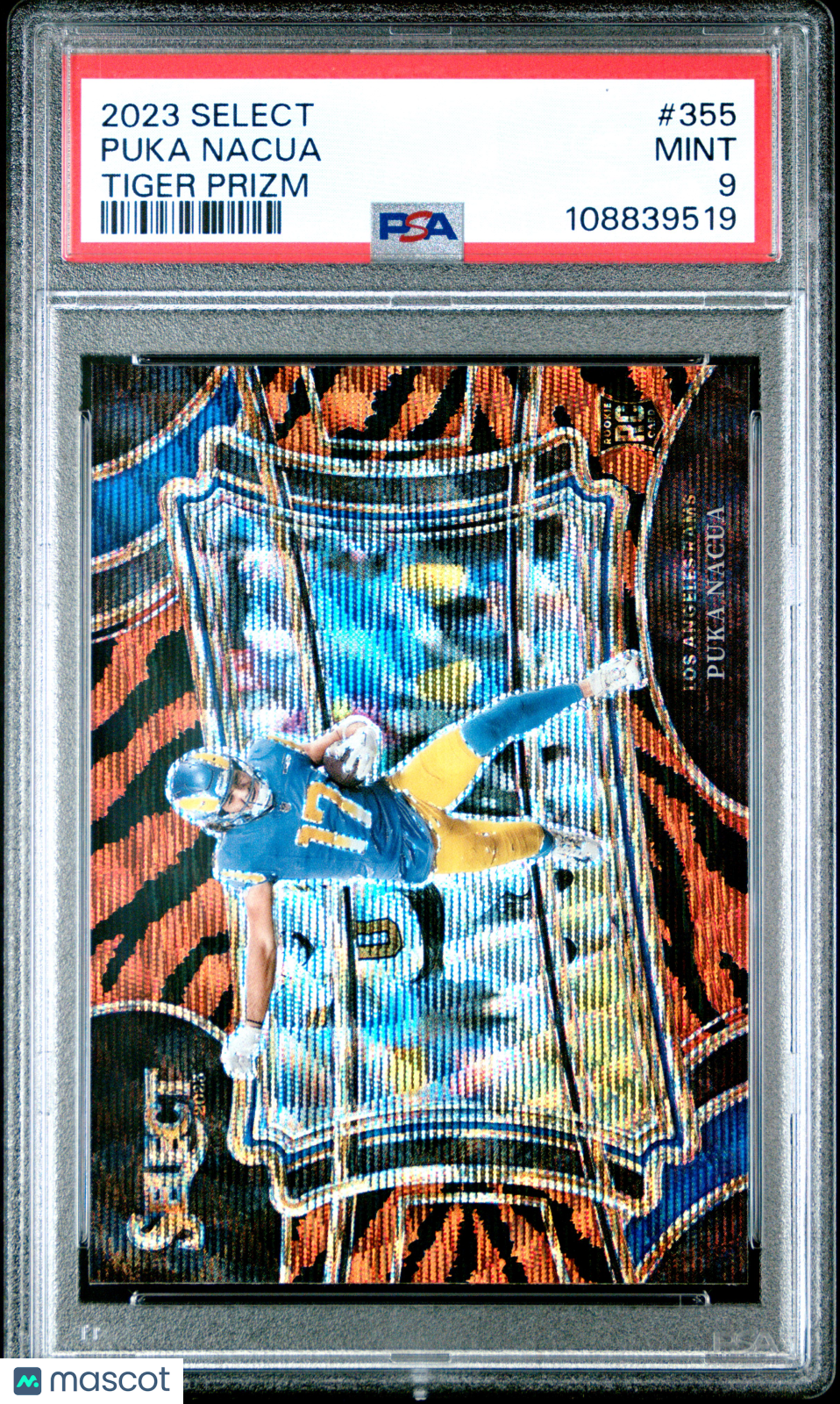 2023 Panini Select Puka Nacua #355 Tiger Prizm PSA 9