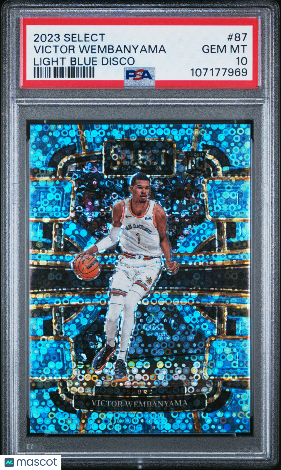 2023 Panini Select Victor Wembanyama #87 Light Blue Disco PSA 10