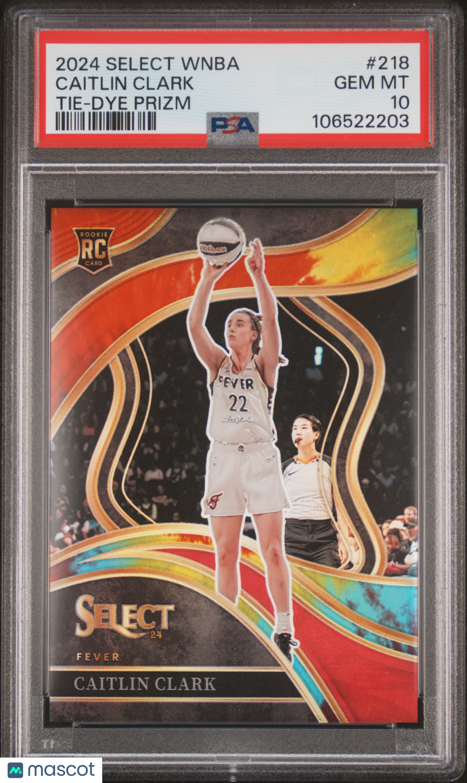 2024 Panini Select WNBA Caitlin Clark #218 Tie Dye Prizm PSA 10