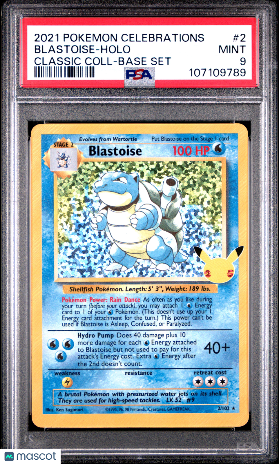 Pokemon TCG Blastoise #2 Classic Coll-Base Set PSA 9