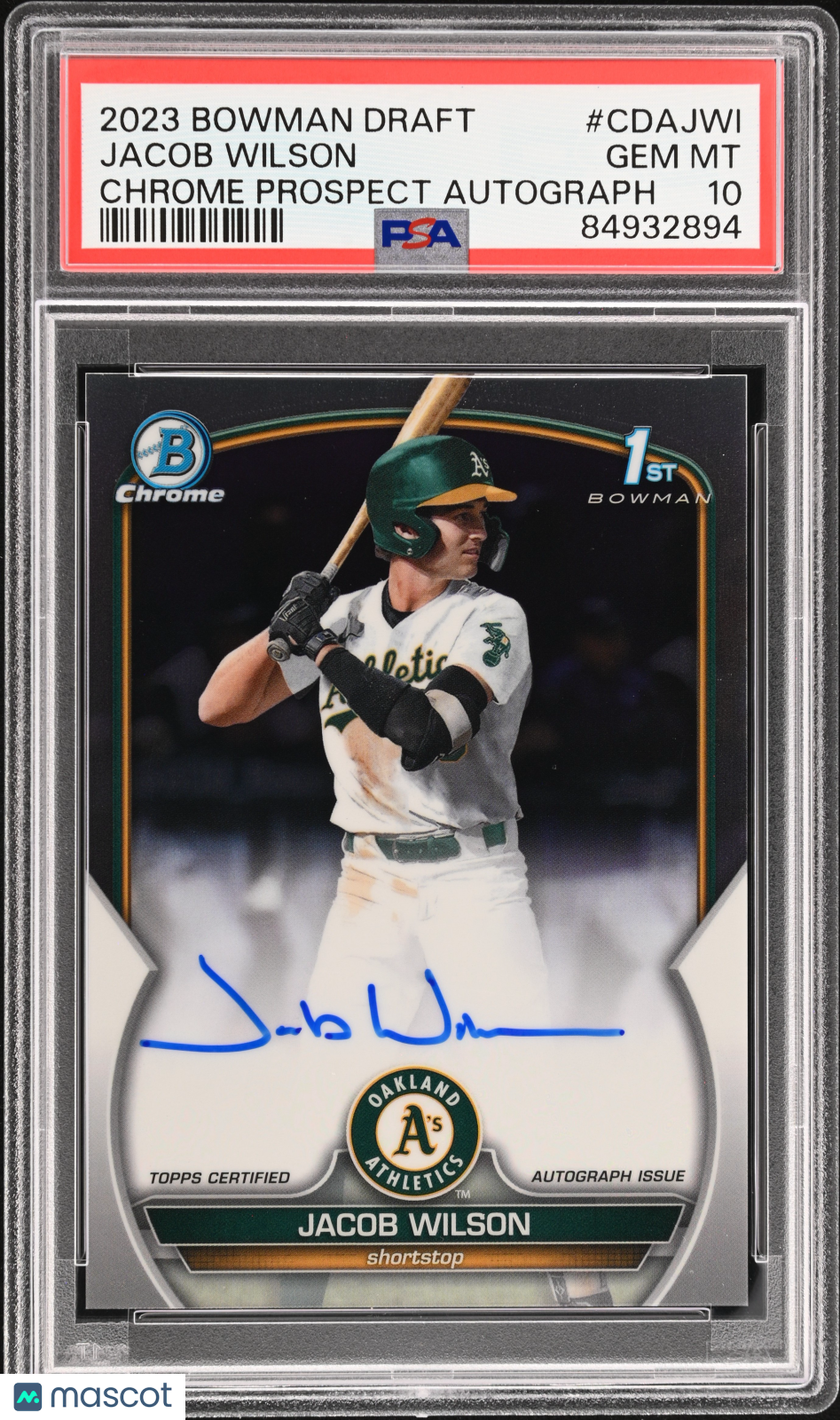 2023 Bowman Draft Chrome Prospect Autograph Jacob Wilson #CDAJWI PSA 10
