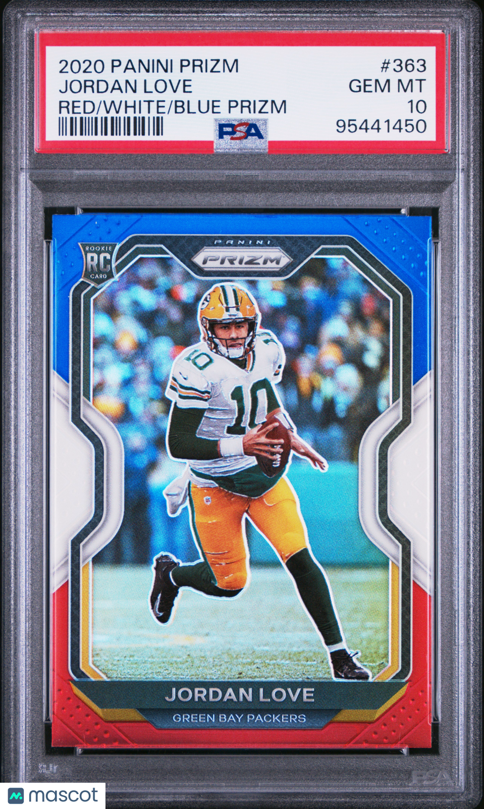 2020 Panini Prizm Jordan Love #363 Red White Blue PSA 10