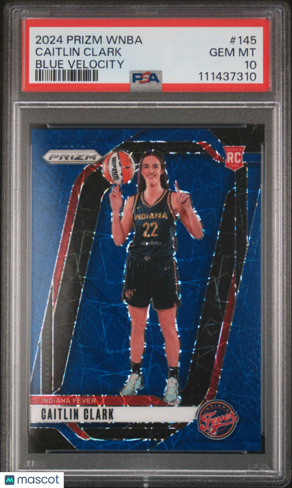 2024 Panini Prizm WNBA Caitlin Clark #145 Blue Velocity PSA 10